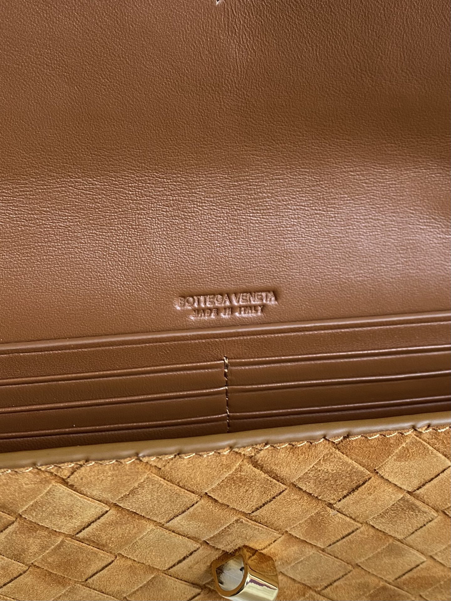 Bagsaaa B0tt*ga Ven*ta Andiamo Clutch 741511 brown suede - 31cm
