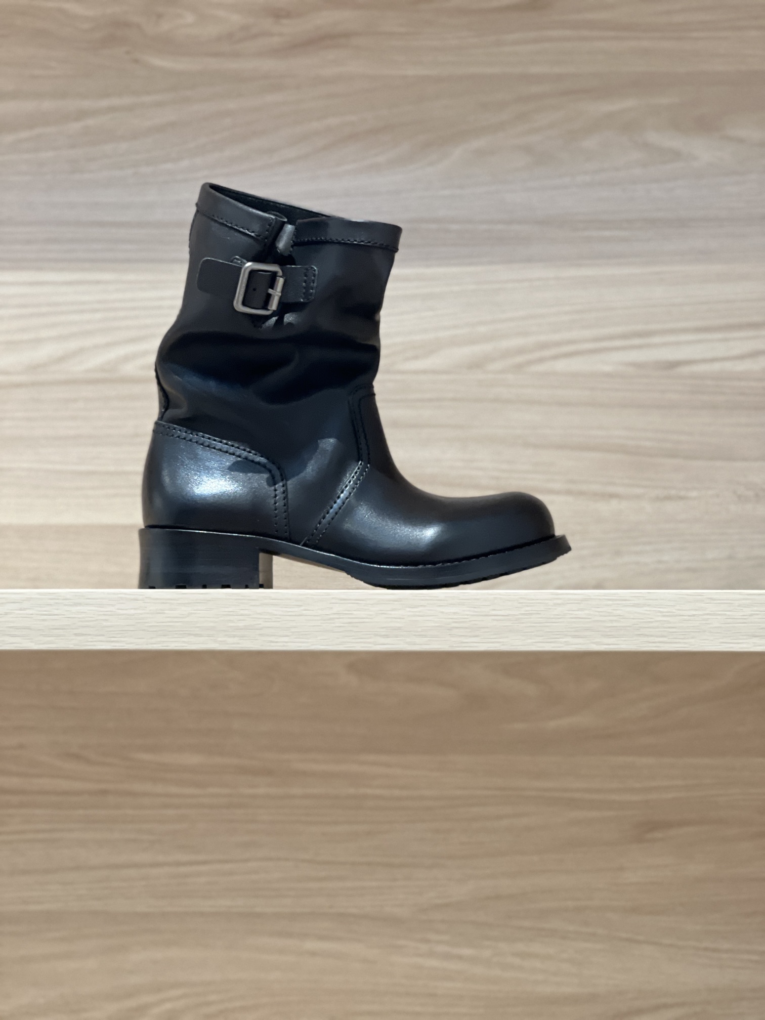 Bagsaaa Pra*a Leather mid-calf boots 2UG013 black