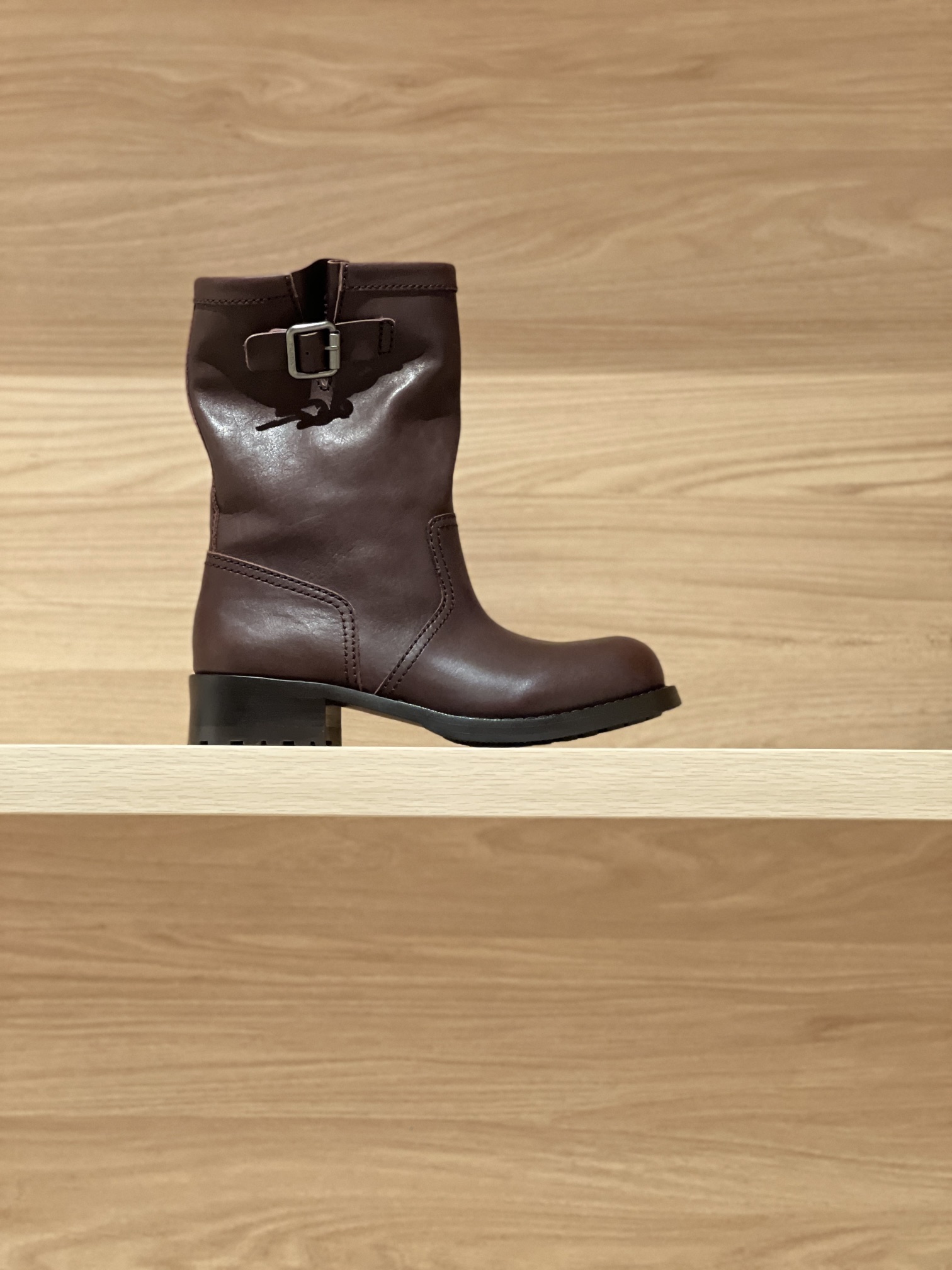Bagsaaa Pra*a Leather mid-calf boots 2UG013 brown