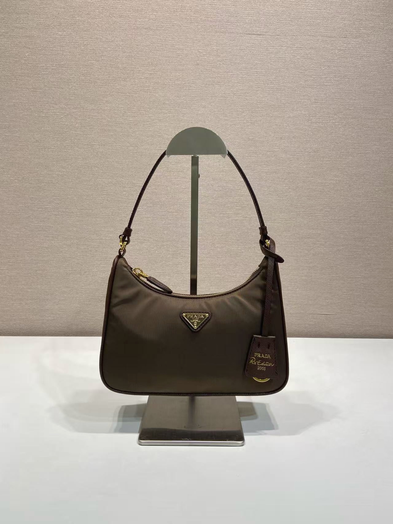 Bagsaaa Pra*a Re-Edition 2005 Re-Nylon and Saffiano mini bag 1N204X brown - 22cm