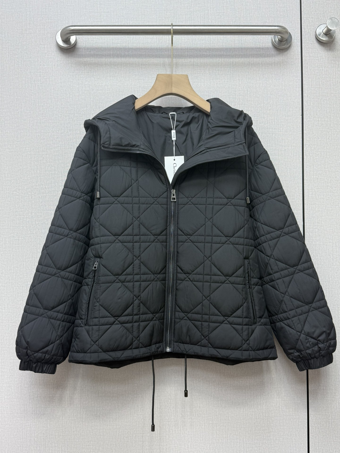 Bagsaaa D10r black D10rAlps Macrocannage Hooded Cropped Puffer Jacket