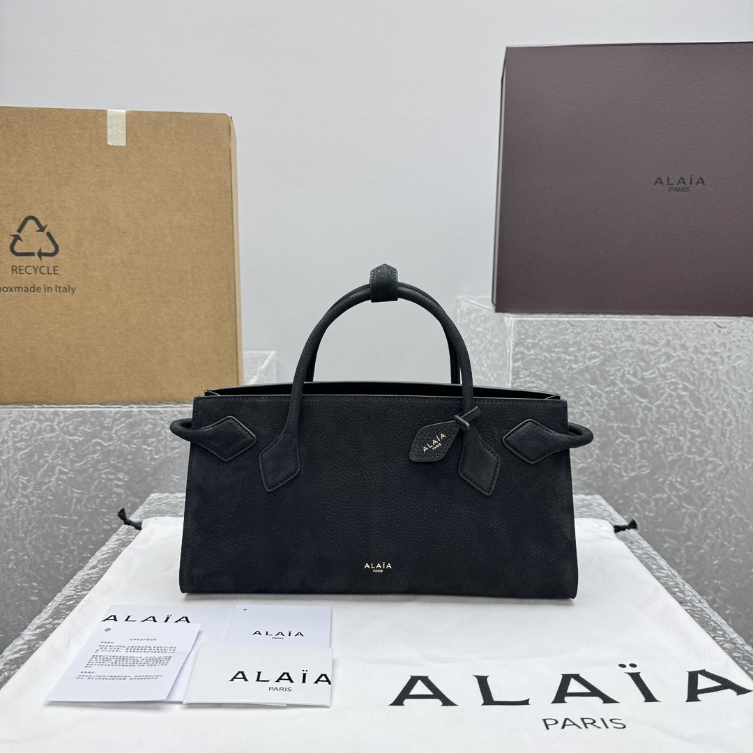 Bagsaaa Alaïa Le Teckel tote bag in black suede - 30cm