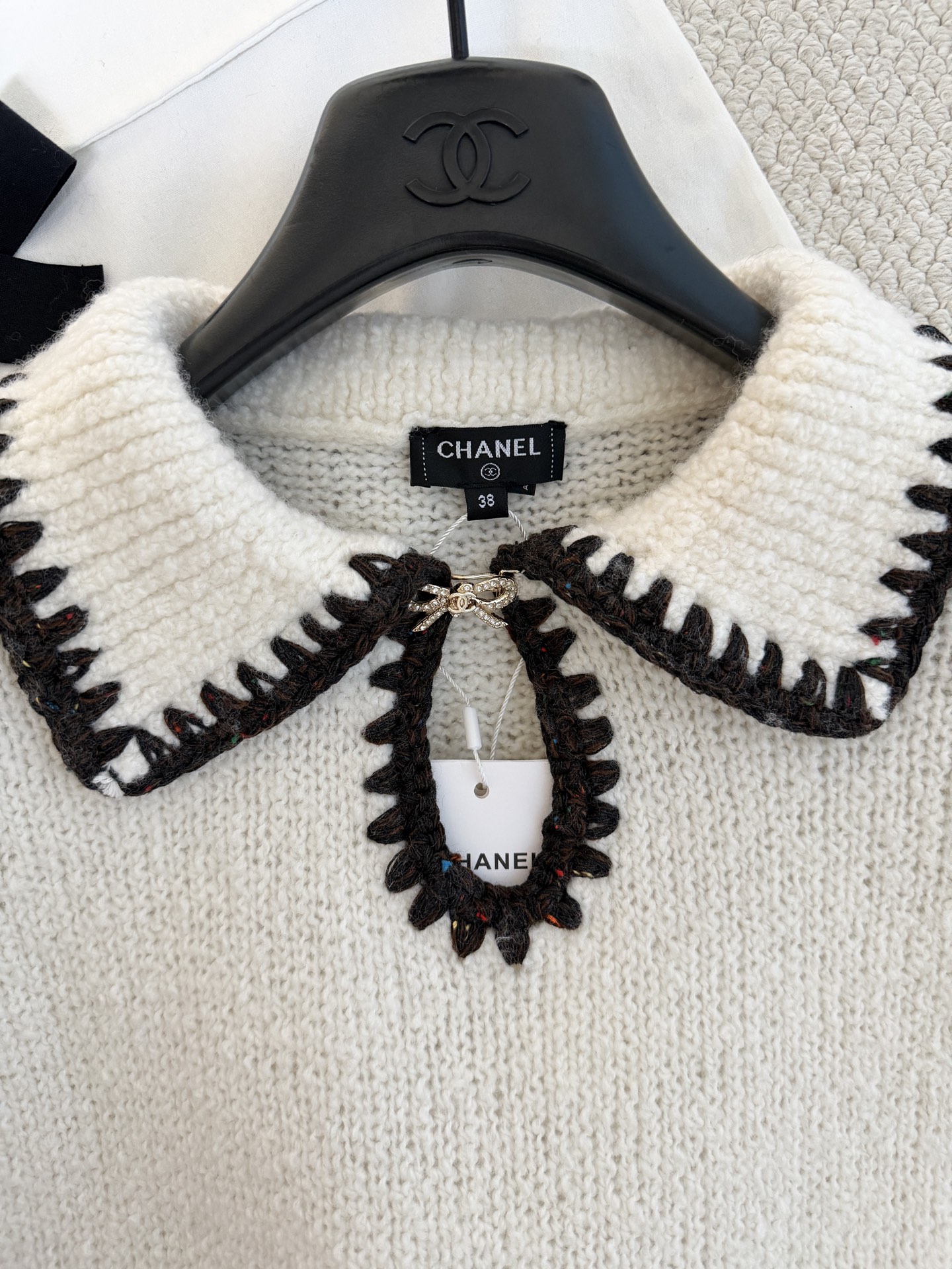Bagsaaa Ch**el Short-sleeved Top Cashmere & Alpaca White P79711