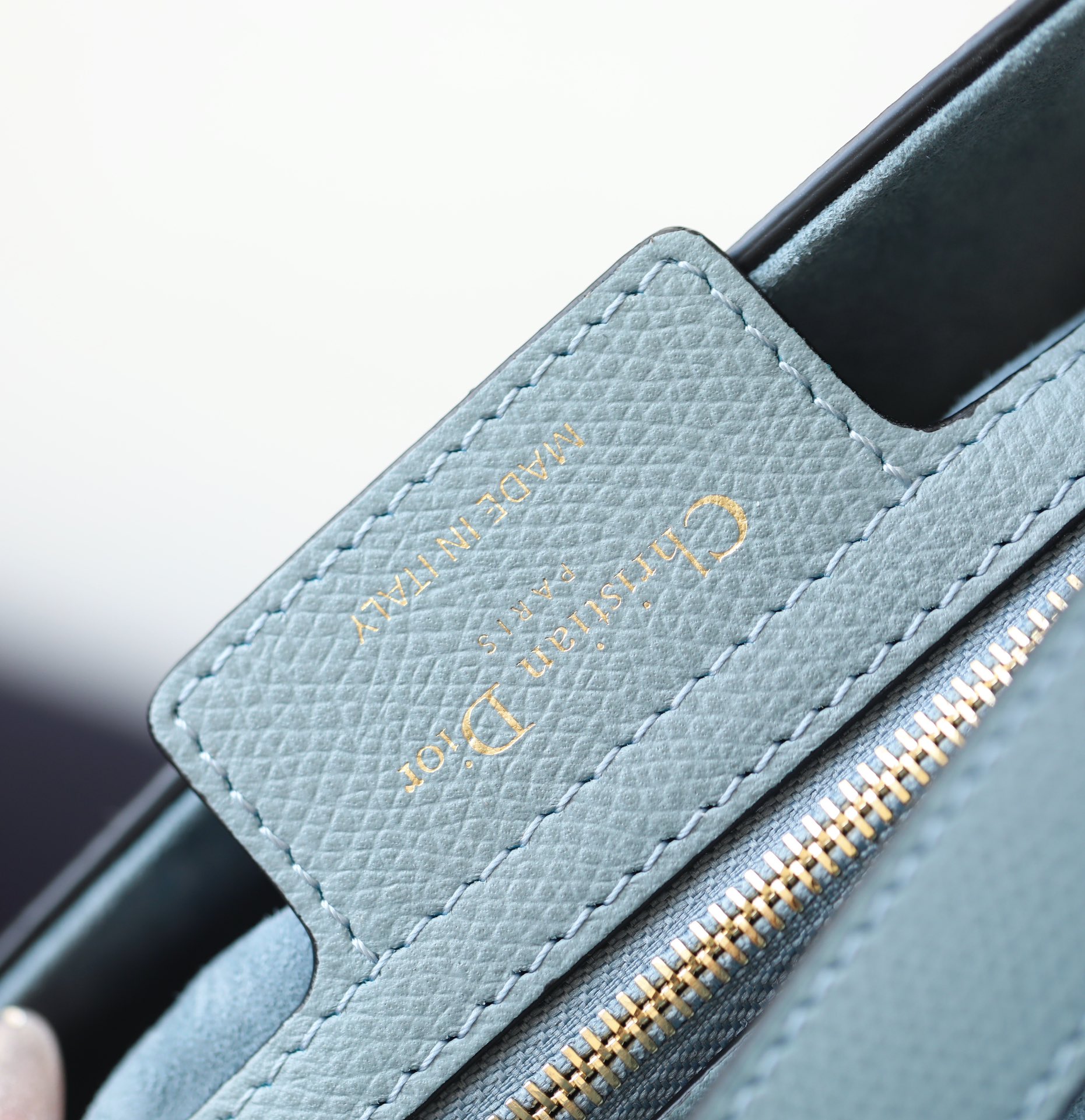 Bagsaaa D10r Saddle Bag with Strap Light Blue Grained Calfskin - 25.5 x 20 x 6.5 cm