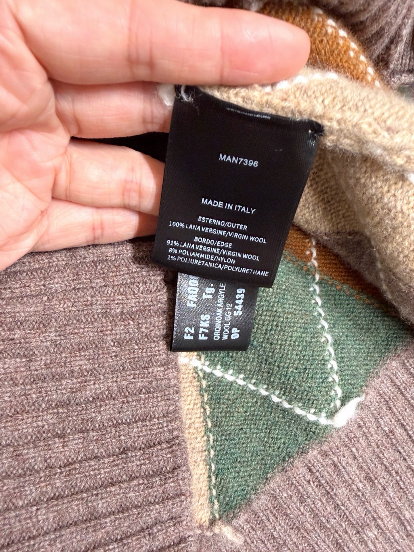 Bagsaaa L0r0 P1ana Drumoak argyle cardigan in virgin wool
