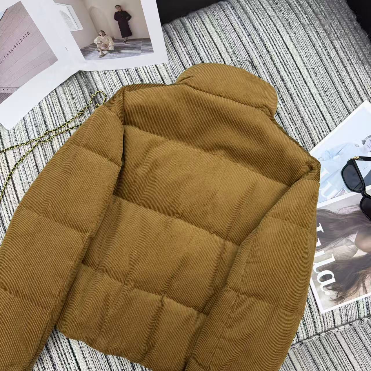 Bagsaaa Ralph Lauren Quilted Corduroy Down Jacket in light brown