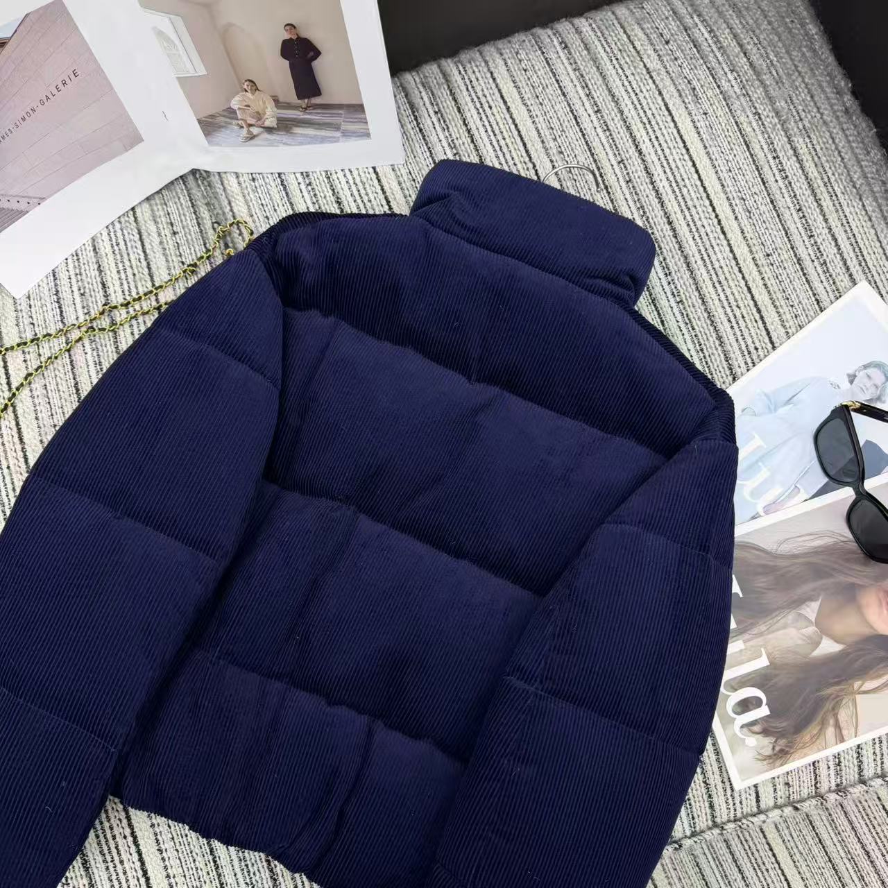 Bagsaaa Ralph Lauren Quilted Corduroy Down Jacket in navy blue