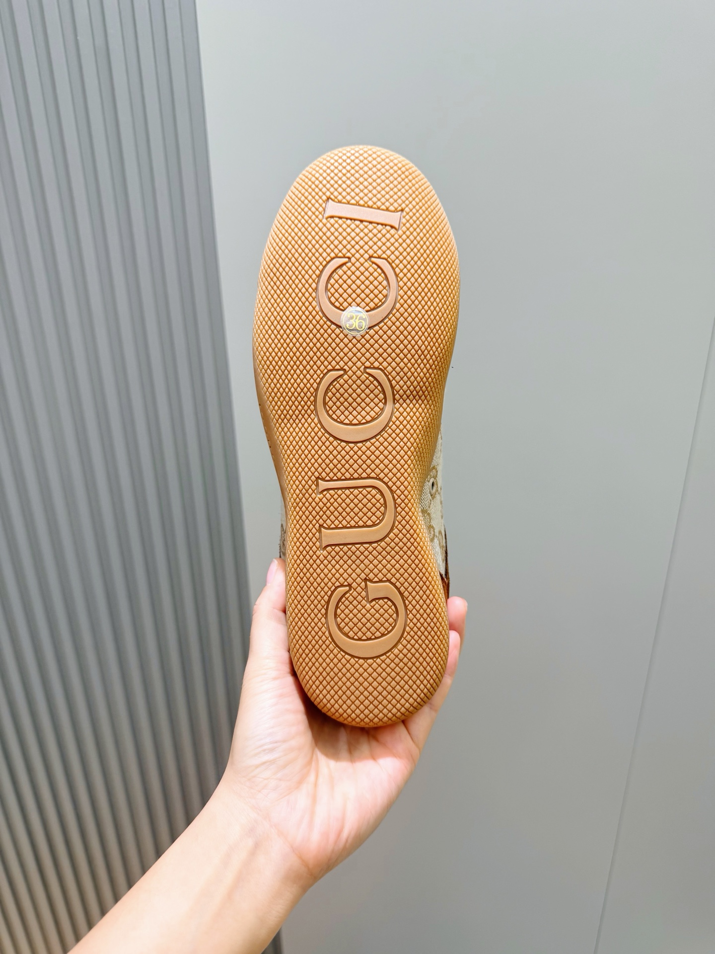 Bagsaaa Gvc*1 Shift sneaker in GG canvas with suede trims in beige and brown