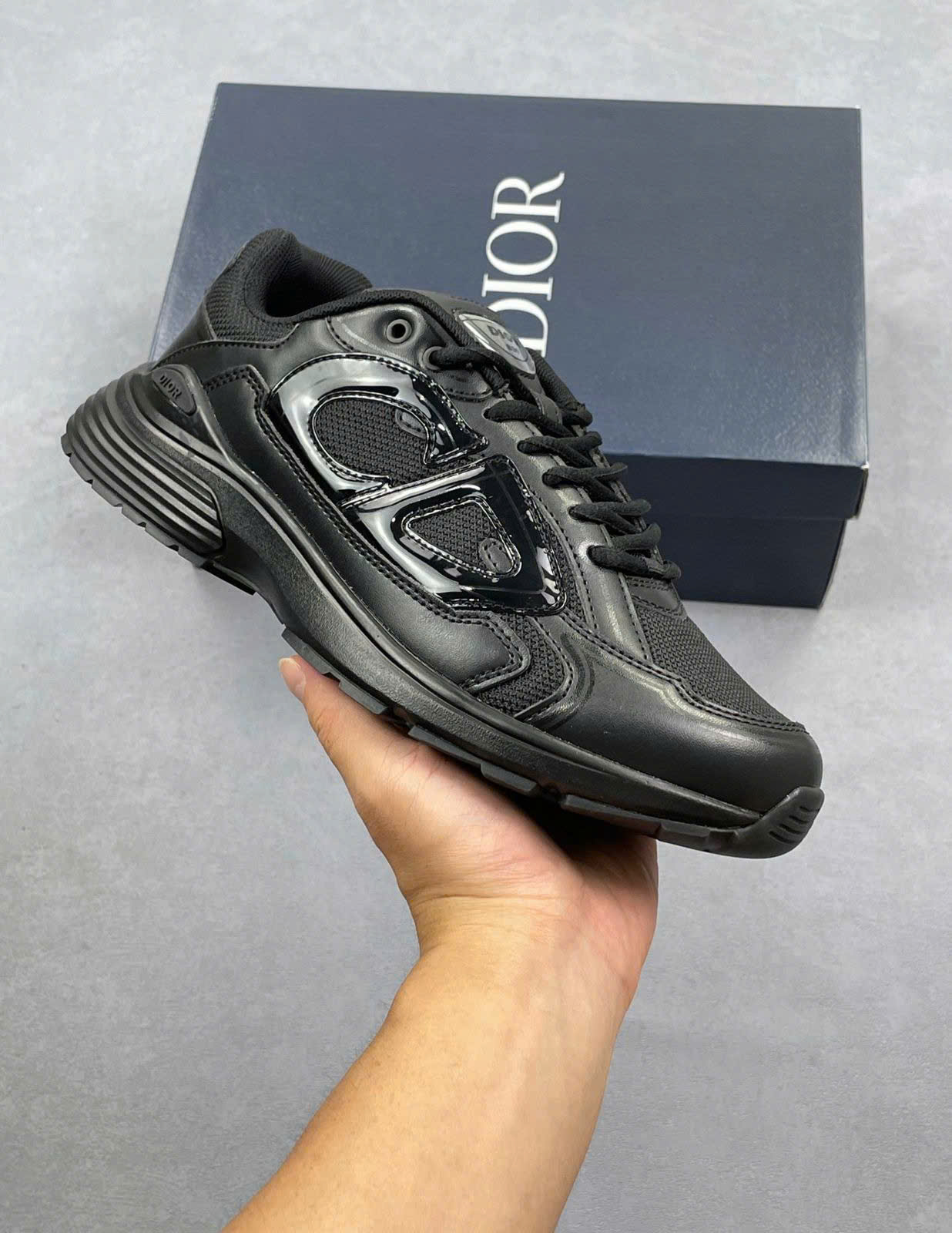Bagsaaa B30 Countdown Sneaker Black Smooth Calfskin and Black Technical Mesh