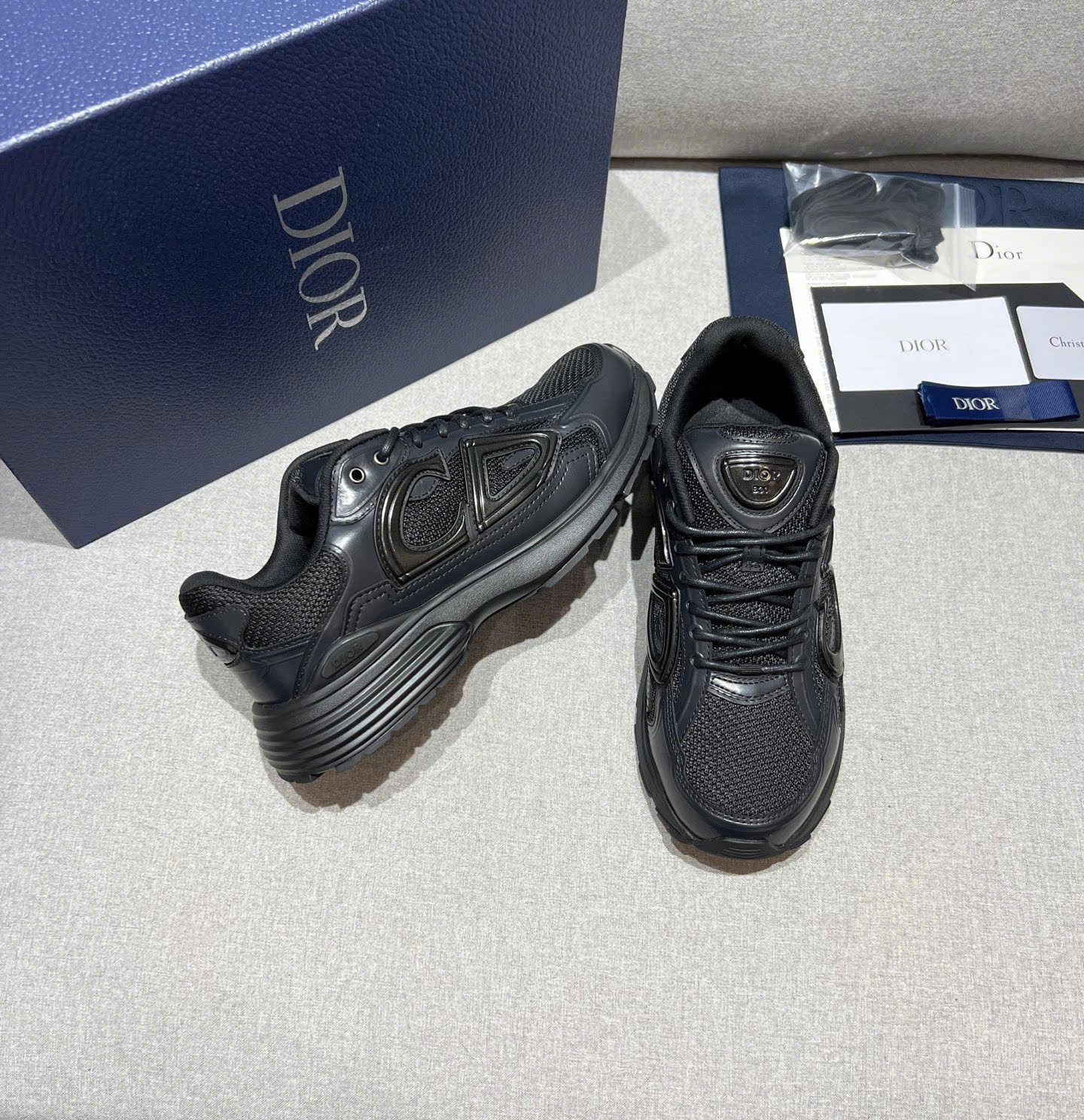 Bagsaaa B30 Countdown Sneaker Black Smooth Calfskin and Black Technical Mesh