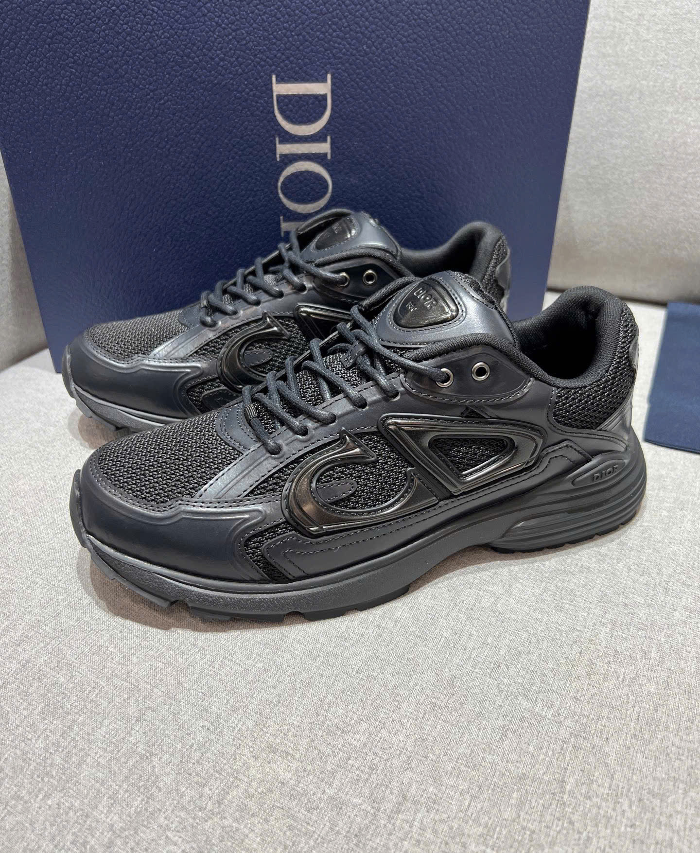 Bagsaaa B30 Countdown Sneaker Black Smooth Calfskin and Black Technical Mesh
