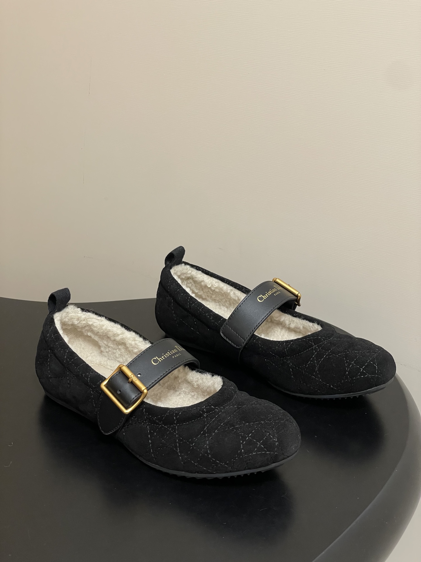 Bagsaaa D10rAlps D10r Frost Ballet Flat Black Cannage Suede Calfskin