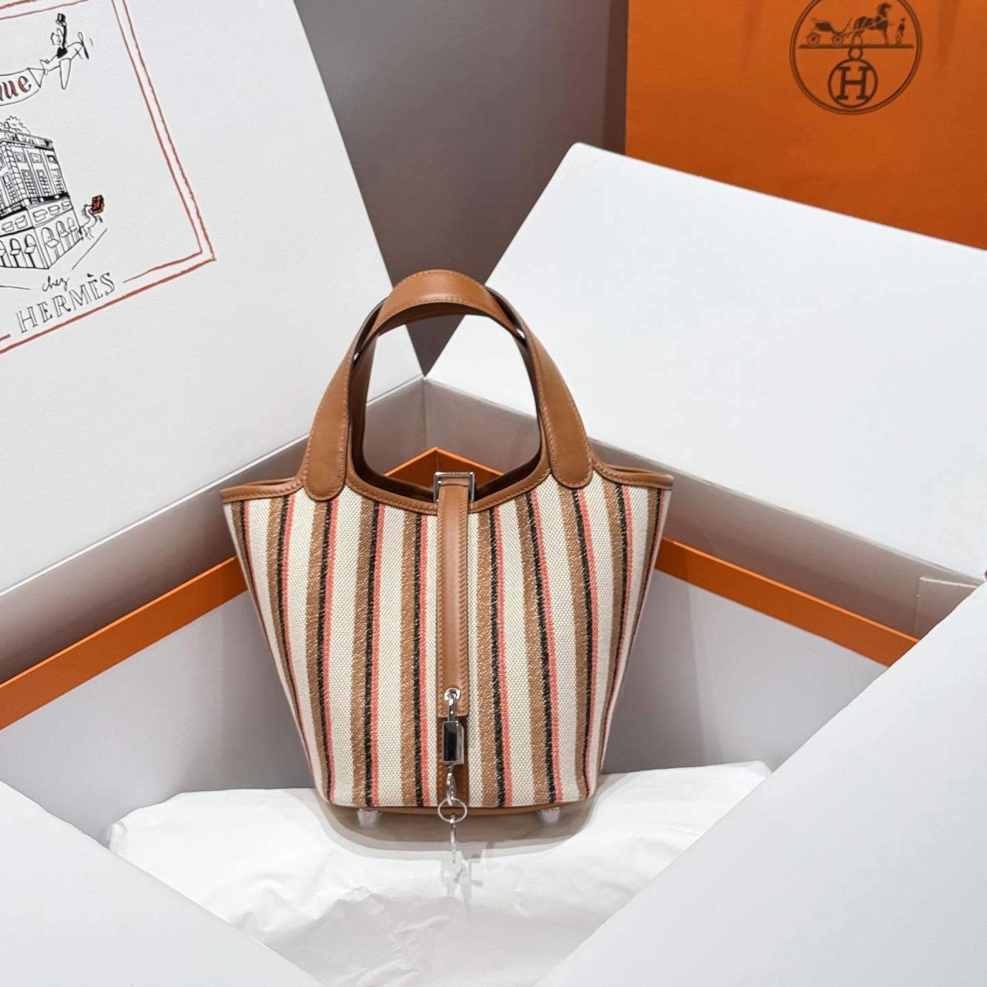 Bagsaaa H**me5 Picotin Lock 18 bag écru / beige - 19cm