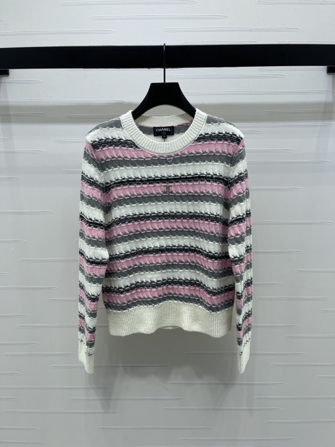 Bagsaaa Ch**el multicolored striped crewneck sweater 1