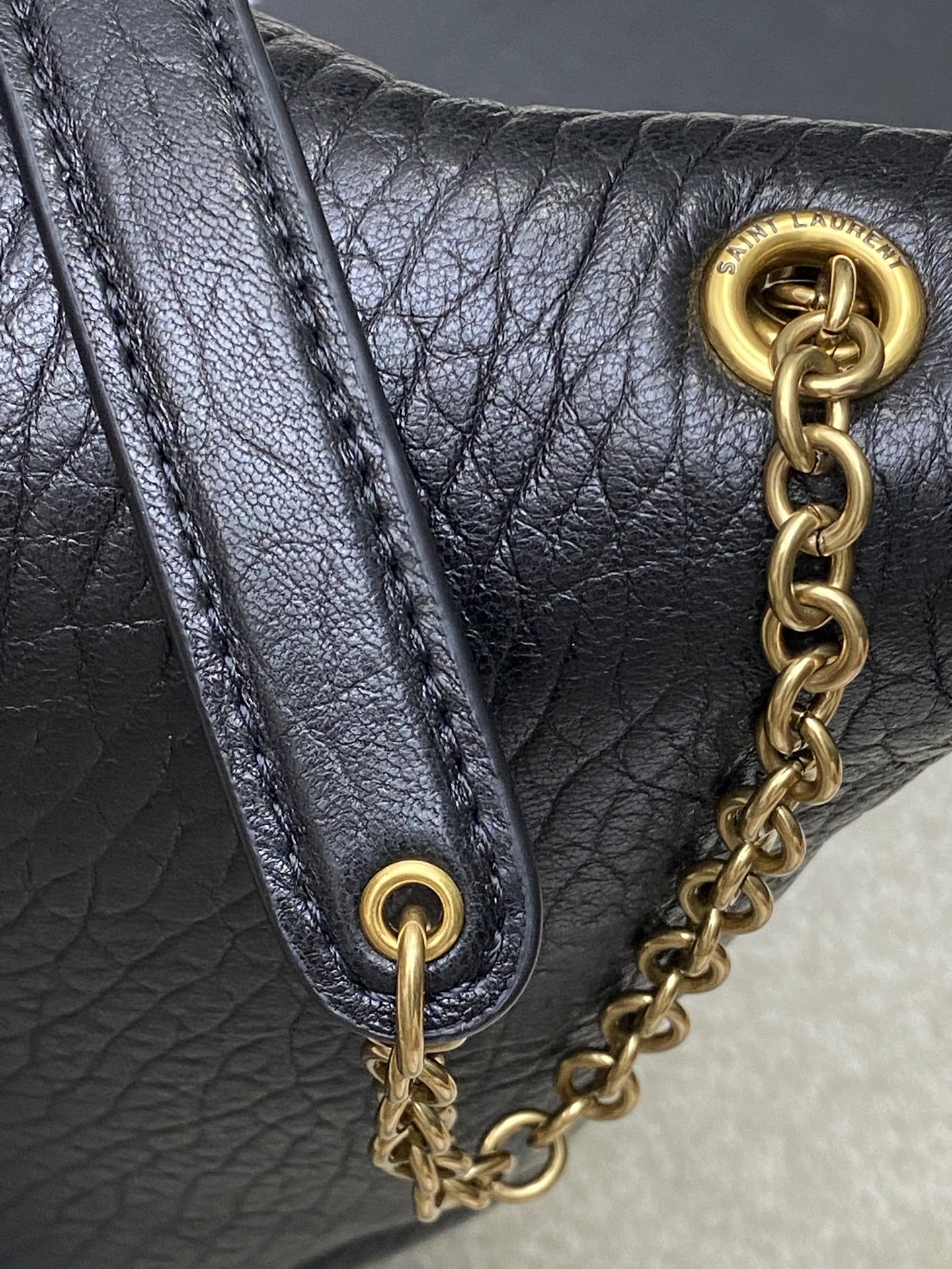 Bagsaaa Y51 Cassandre XXL envelope pouch on chain in lambskin 841702 black - 35cm