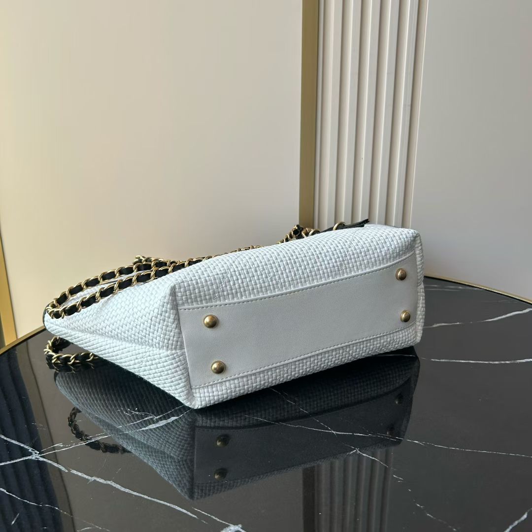 Bagsaaa Ch**el Small Tote AS6015 White & Black - 28cm