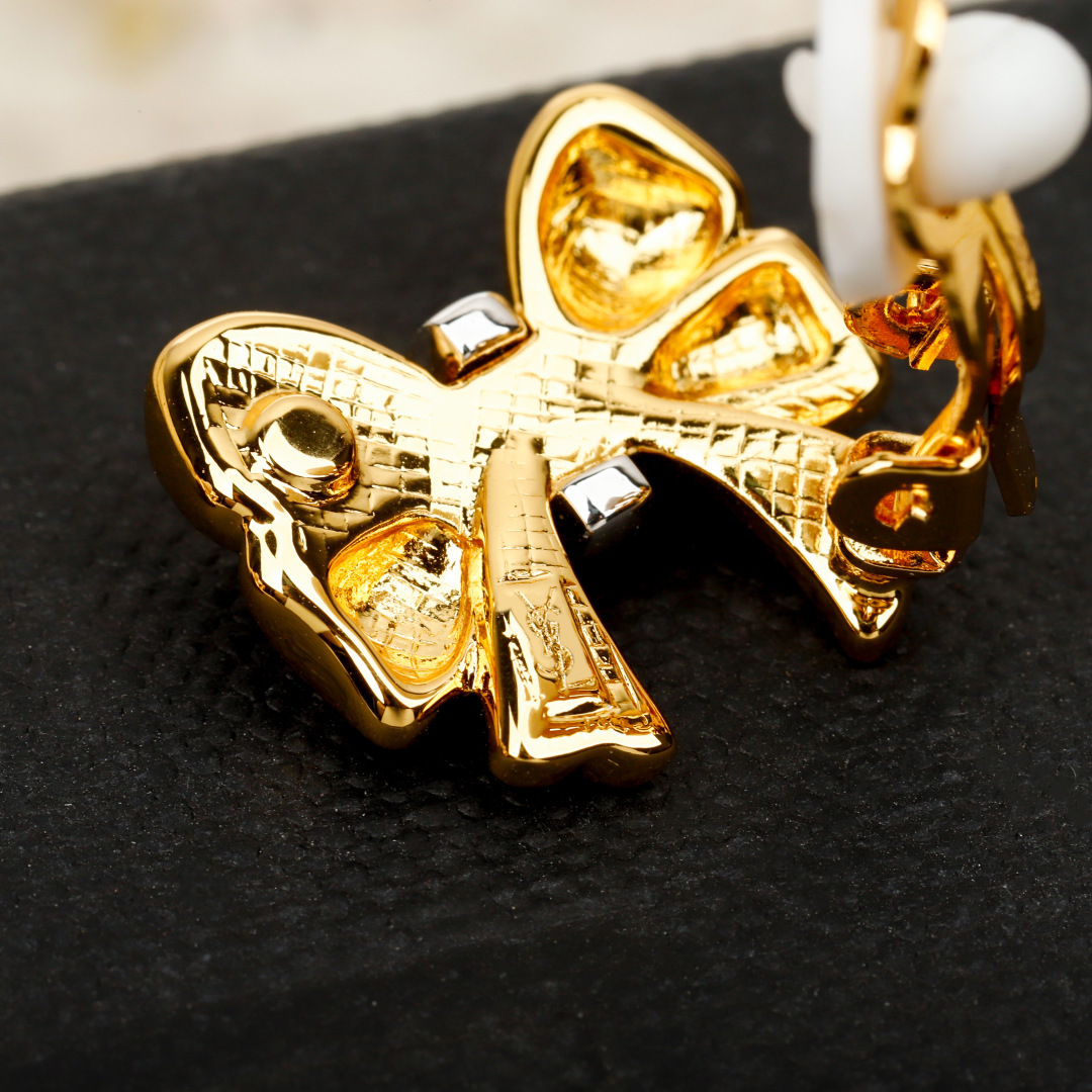 Bagsaaa Y51 bow earrings gold