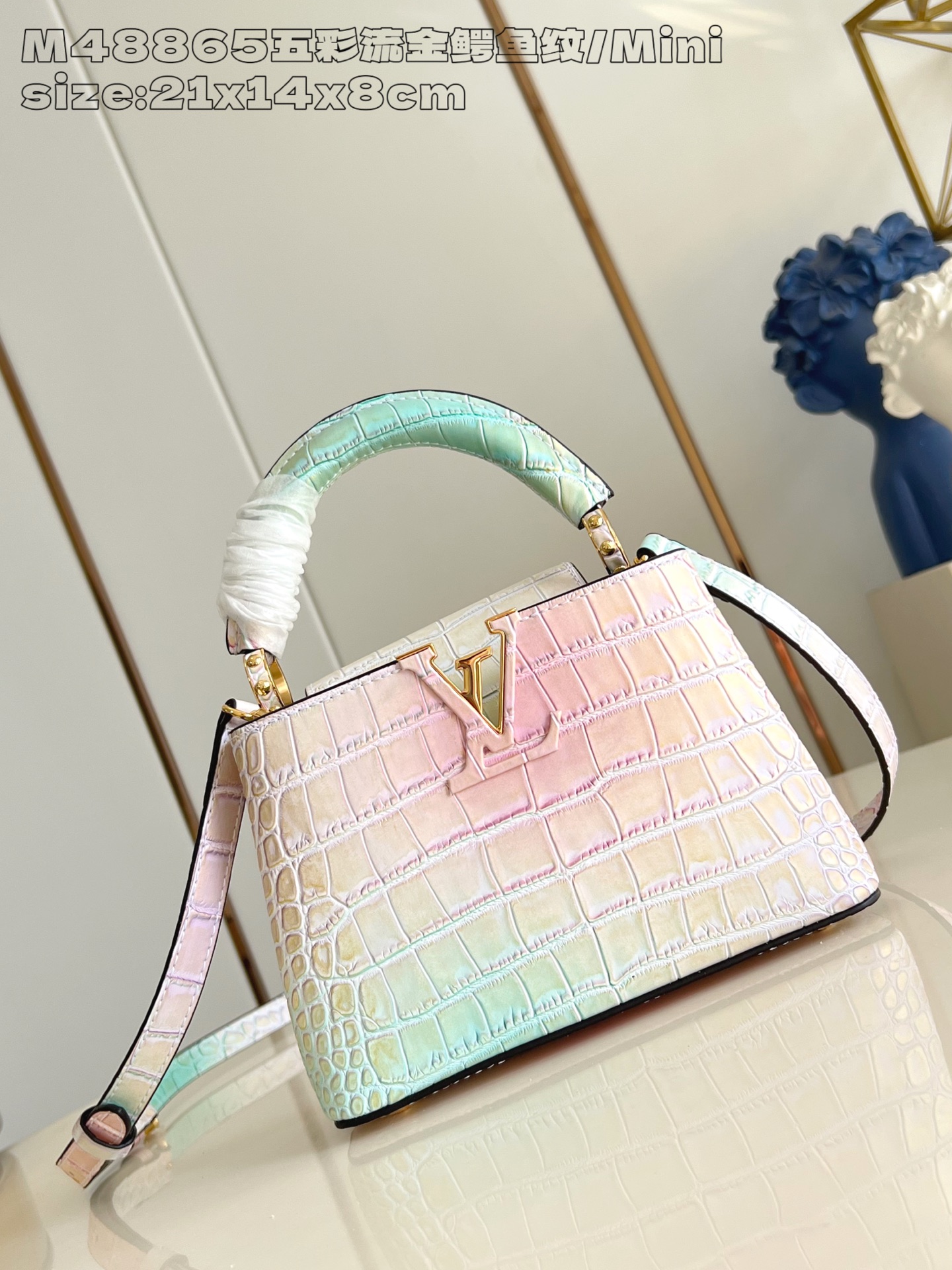 Bagsaaaa L0vis Vvtt0n Capucines Mini bag multi-color crocodile-embossed leather - 21cm