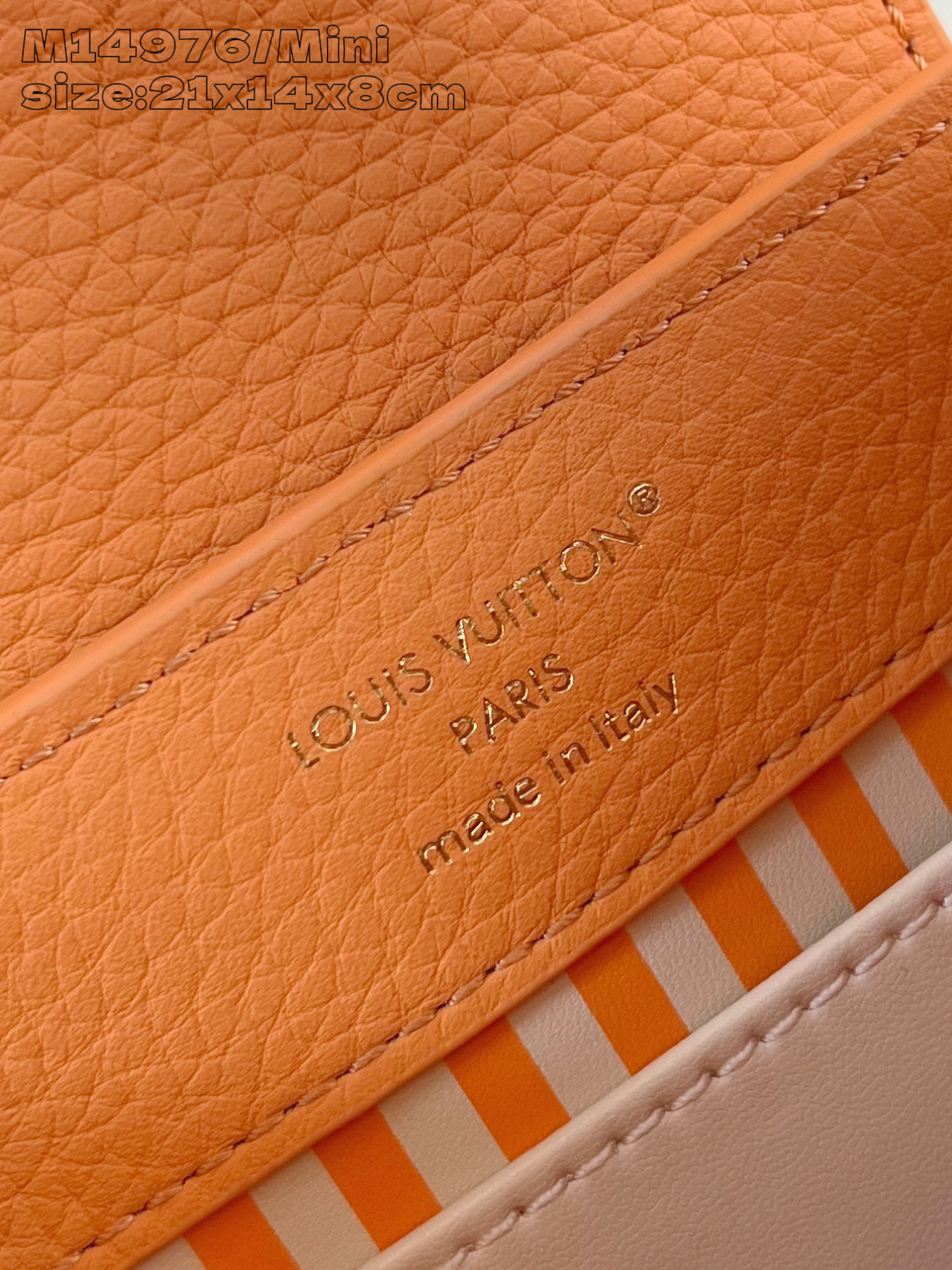 Bagsaaa L0vis Vvtt0n Capucines Mini handbag in orange Taurillon leather - 21cm