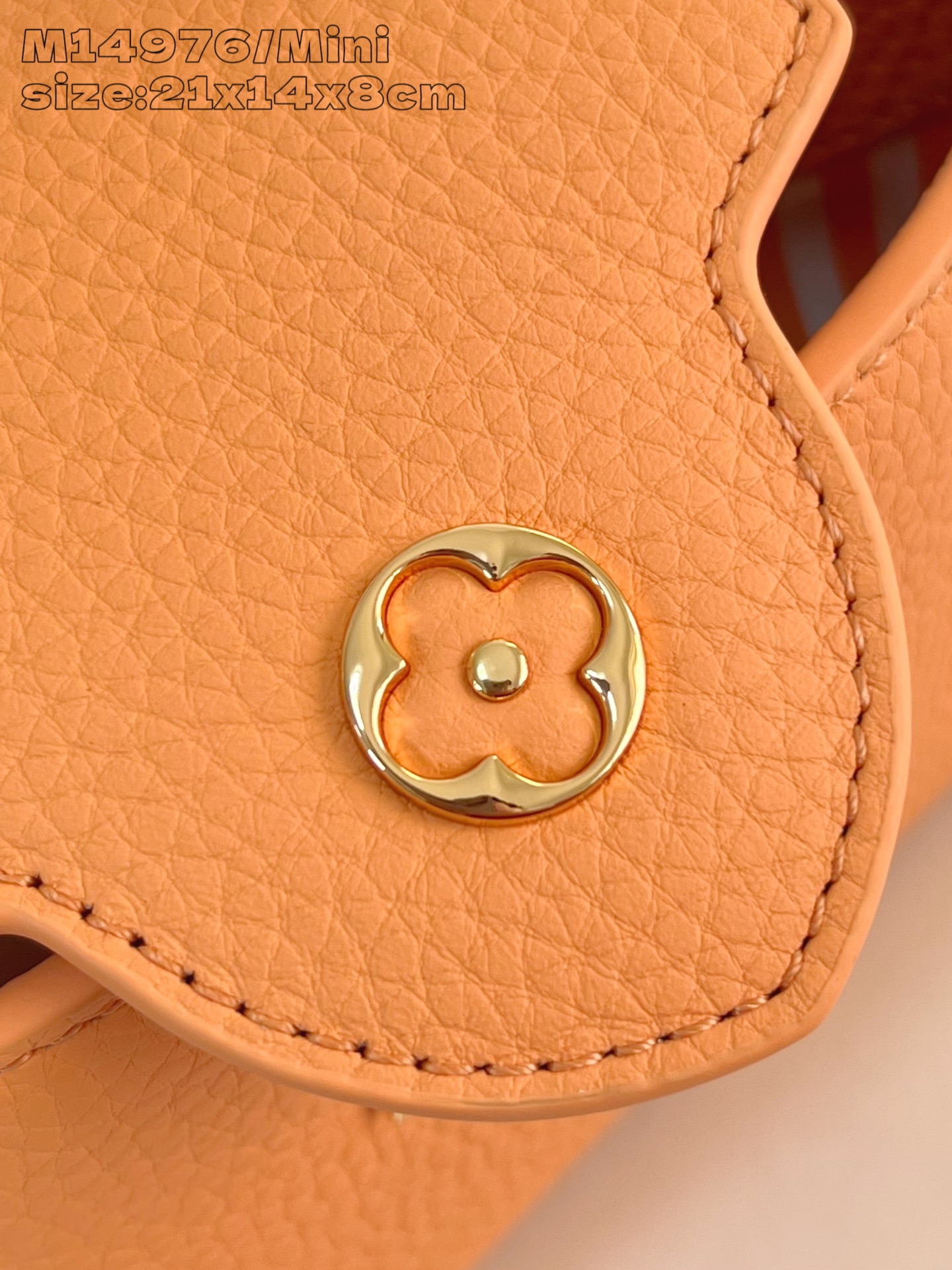 Bagsaaa L0vis Vvtt0n Capucines Mini handbag in orange Taurillon leather - 21cm
