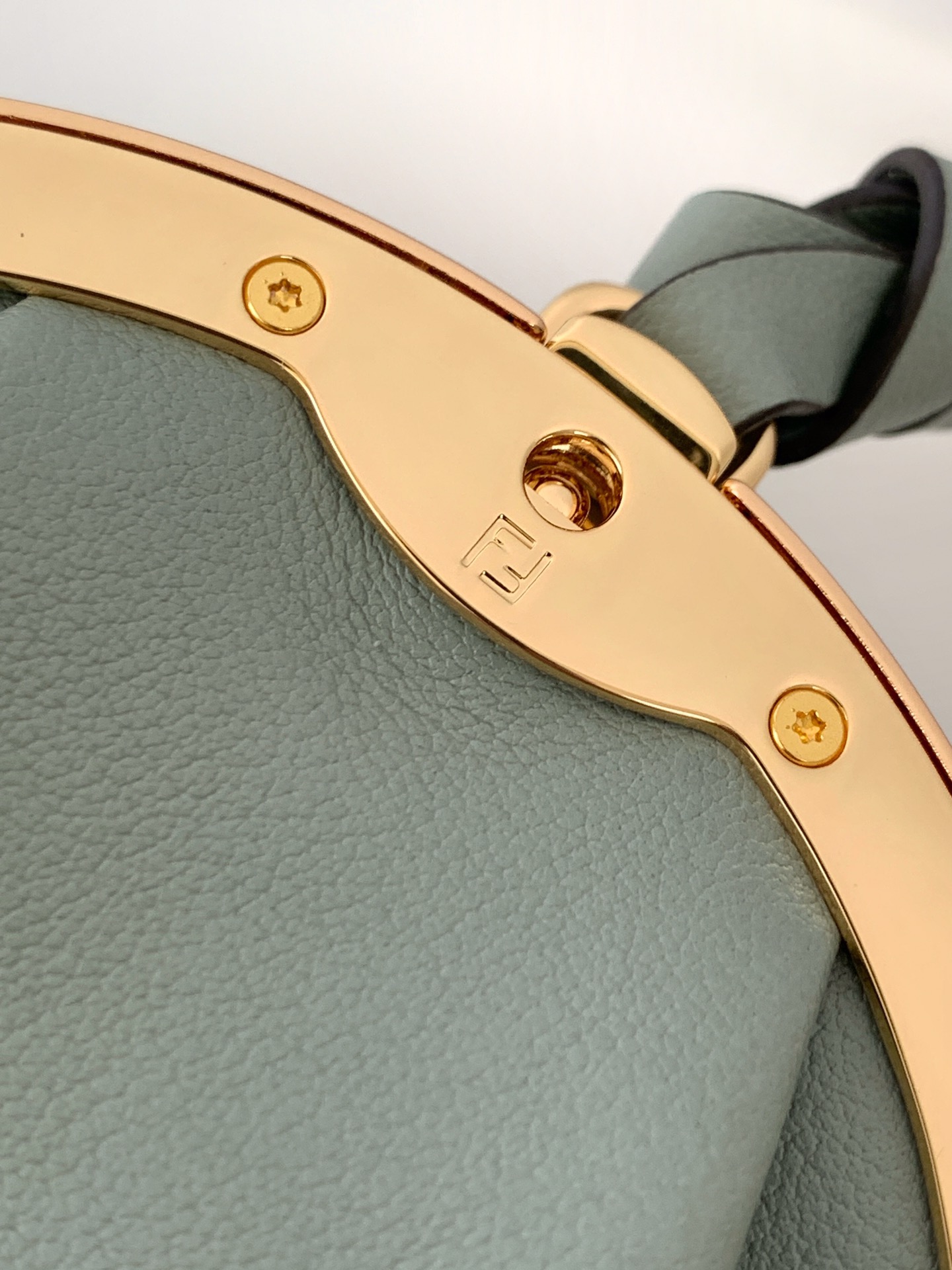 Bagsaaa F**di Spy small leather bag in a green (matcha) color - 32cm