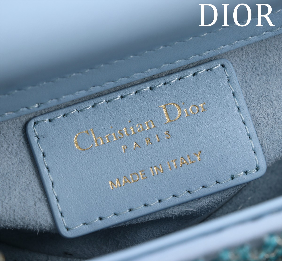Bagsaaa D10r Lady D-Joy bag in cloud blue color with a crystal-studded - 16cm