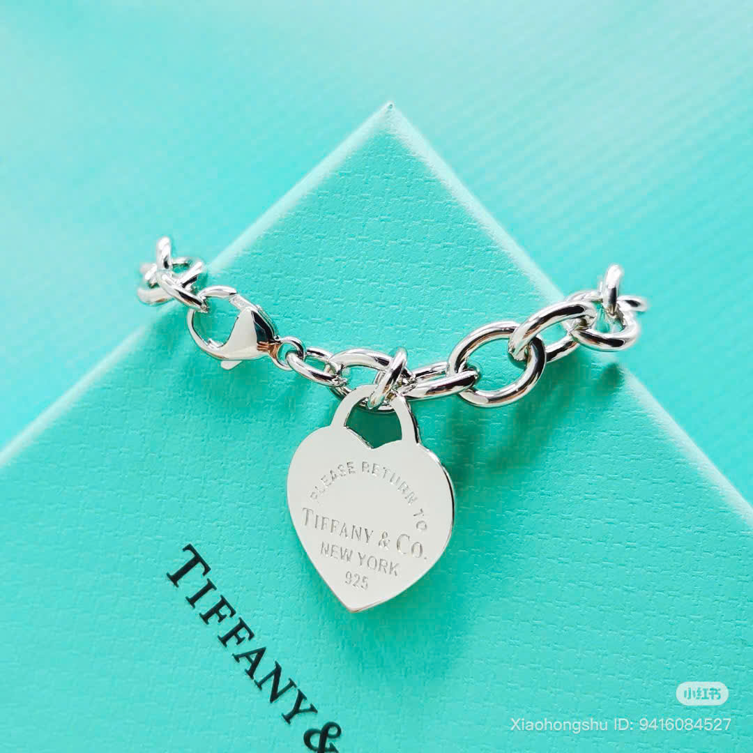 Bagsaaa Return to T*f*ny Heart Tag Charm Bracelet in Silver