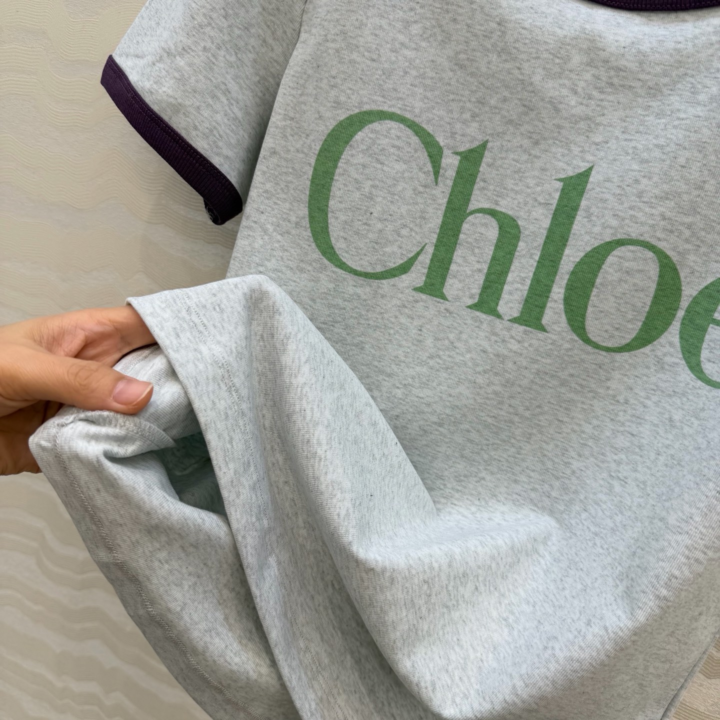 Bagsaaa Chloé fitted logo-print T-shirt in a cotton-mix jersey