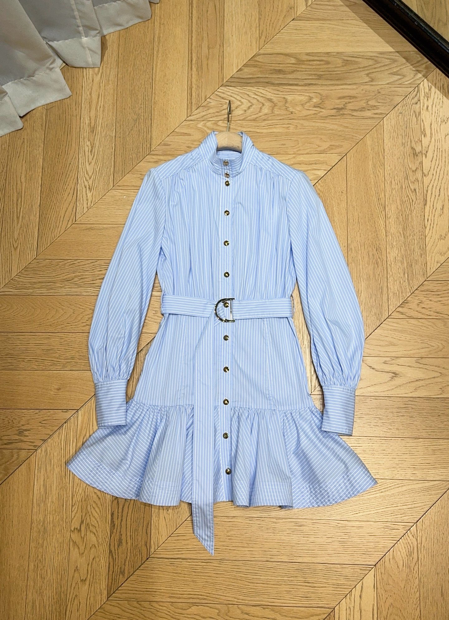 Bagsaaa Zimmermann Stripe Utility Mini Dress in blue