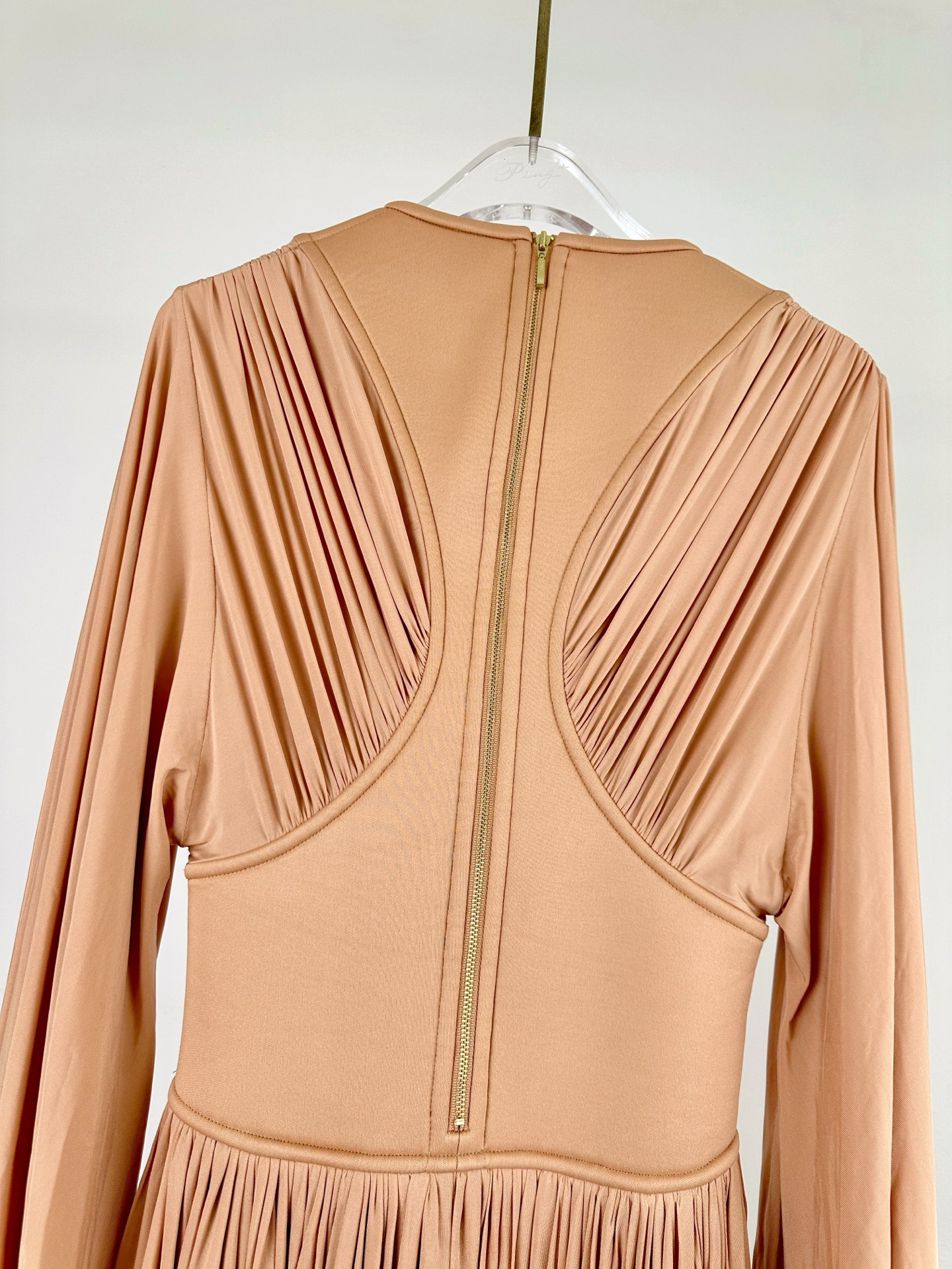 Bagsaaa Zimmermann Illuminate jersey mini dress in light brown