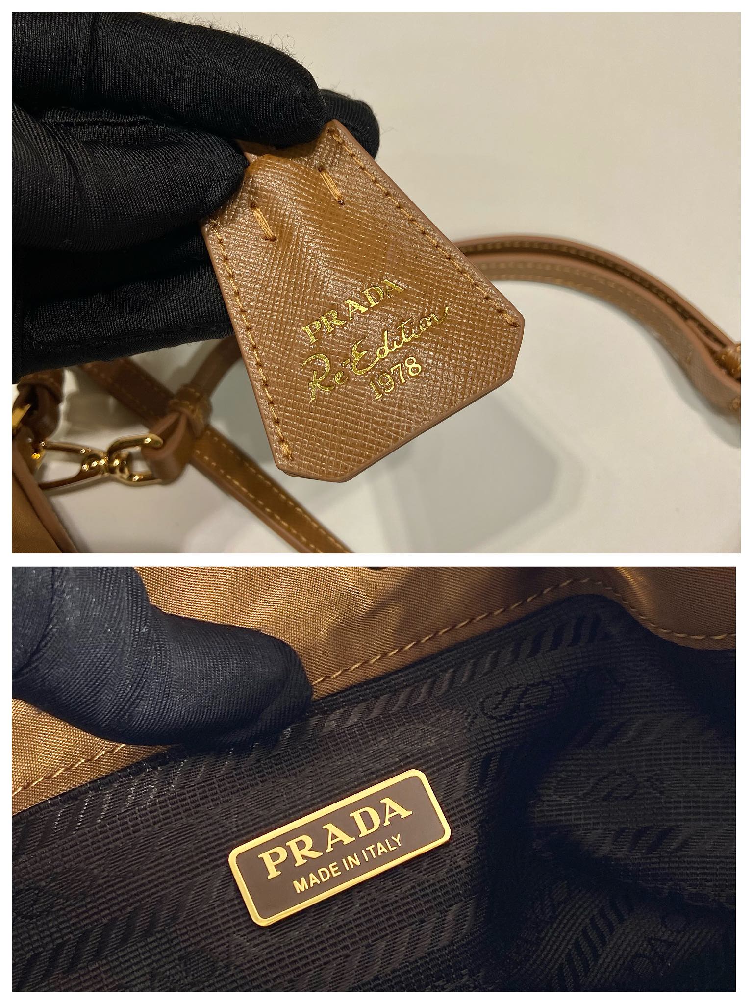 Bagsaaa Pra*a Re-Edition 1978 mini Re-Nylon bag in brown - 19.5cm
