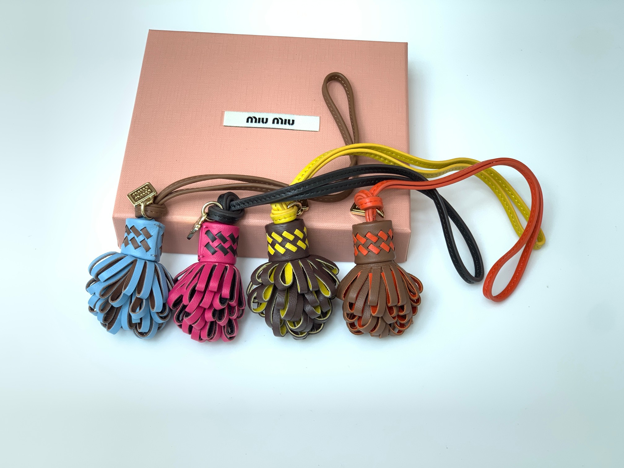 Bagsaaa Miu Miu leather bag charms combo 4