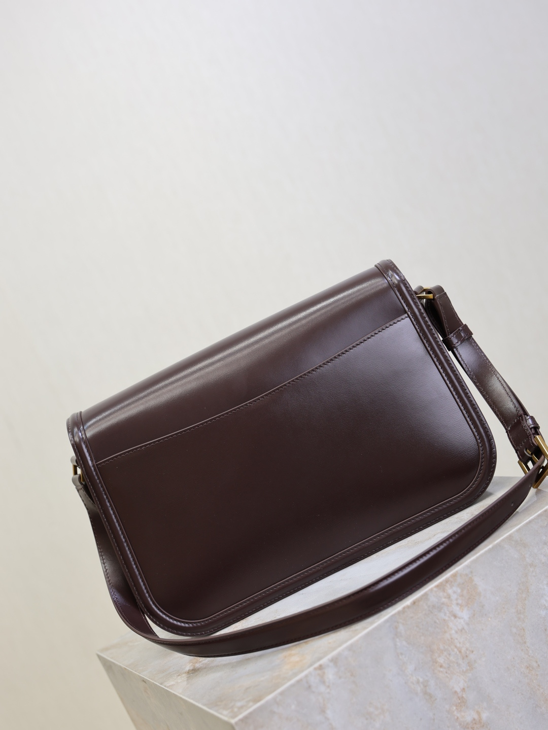 Bagsaaa Y51 Sa1nt Lau*nt Solferino medium shoulder bag in box leather dark brown - 29cm