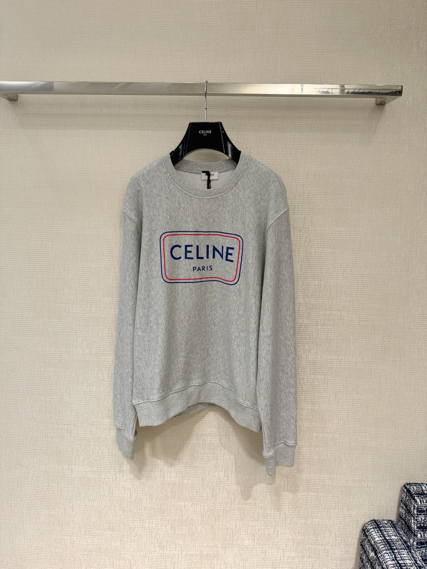 Bagsaaa Ce1i*e Loose Sweatshirt in cotton fleece in grey melange