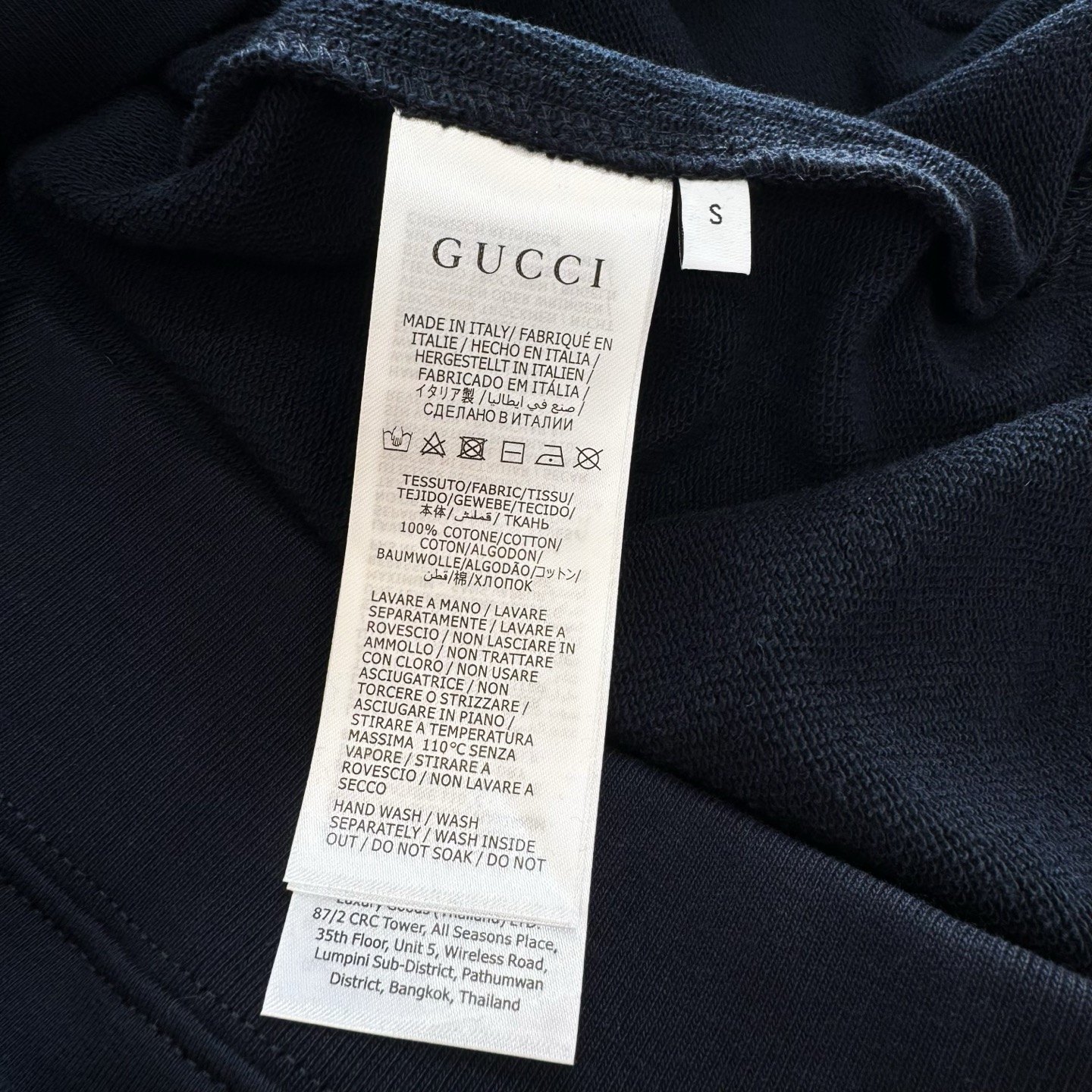Bagsaaa Gvc*1 cotton jersey sweatshirt in navy with a sequin logo embroidery