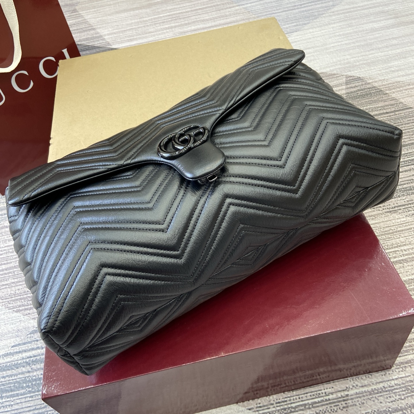 Bagsaaa Gvc*1 GG Marmont large shoulder bag 850659 black - 37.5cm