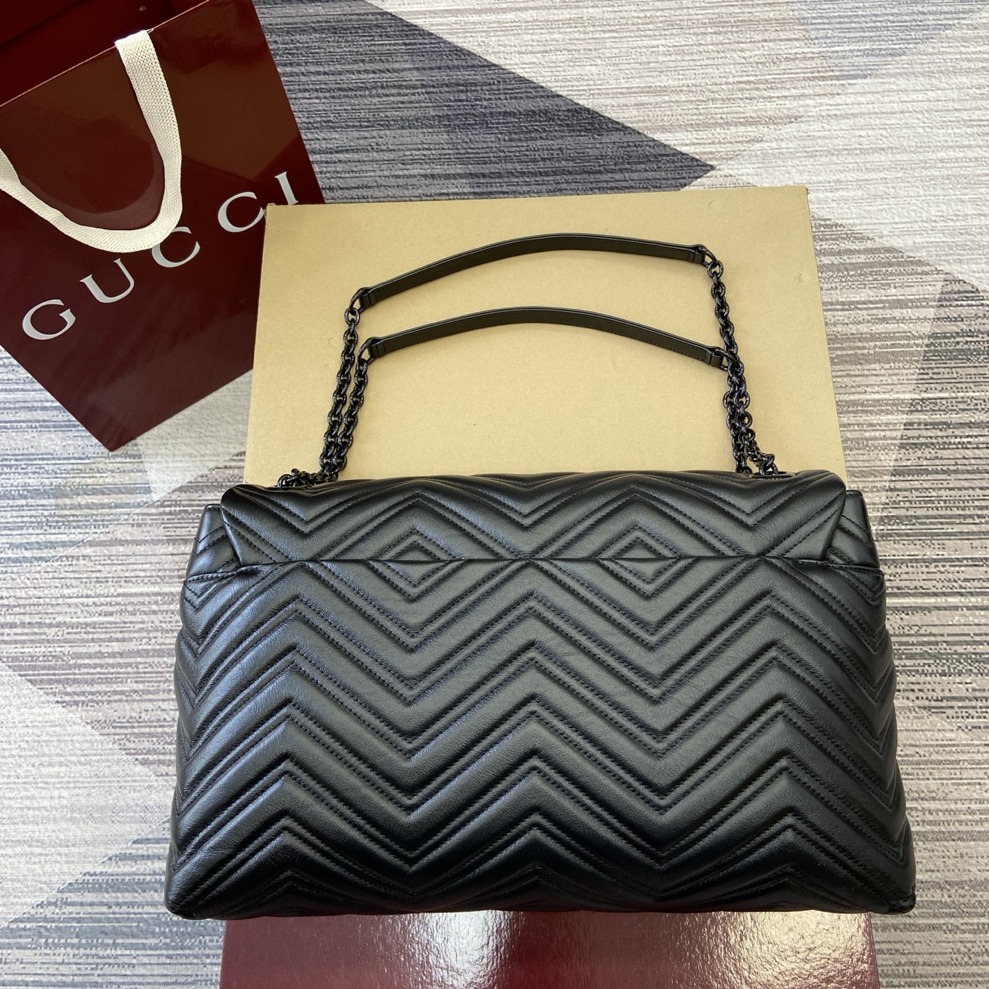Bagsaaa Gvc*1 GG Marmont large shoulder bag 850659 black - 37.5cm