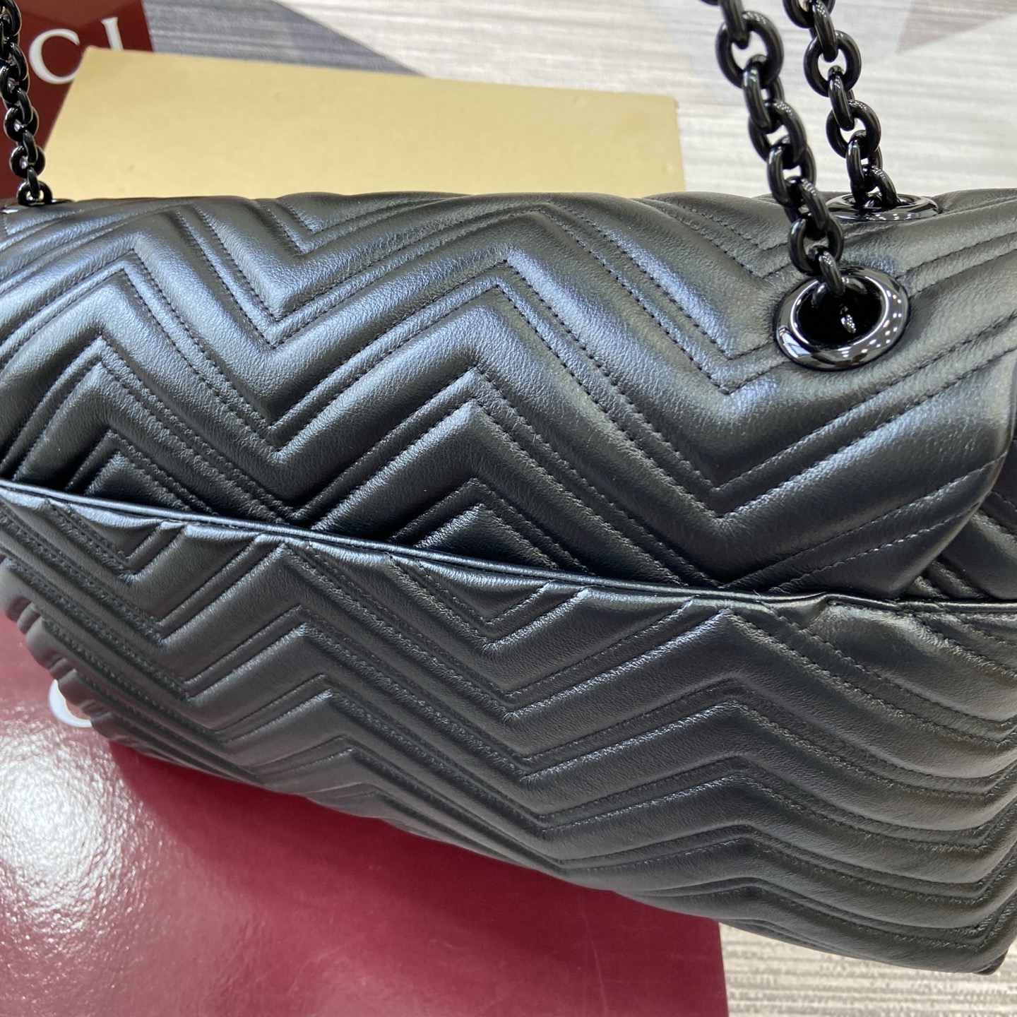 Bagsaaa Gvc*1 GG Marmont large shoulder bag 850659 black - 37.5cm