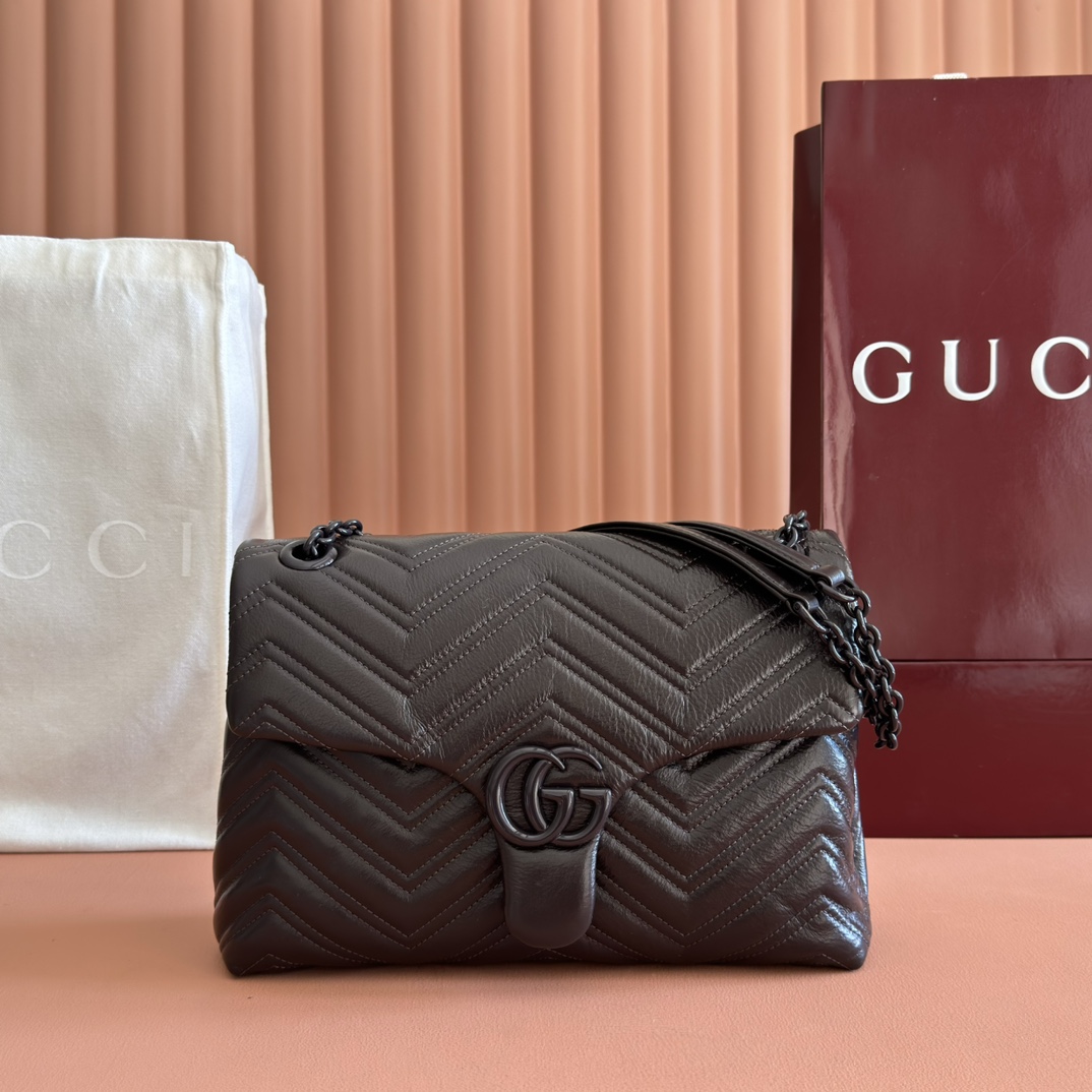 Bagsaaa Gvc*1 GG Marmont medium shoulder bag 850676 black - 31cm