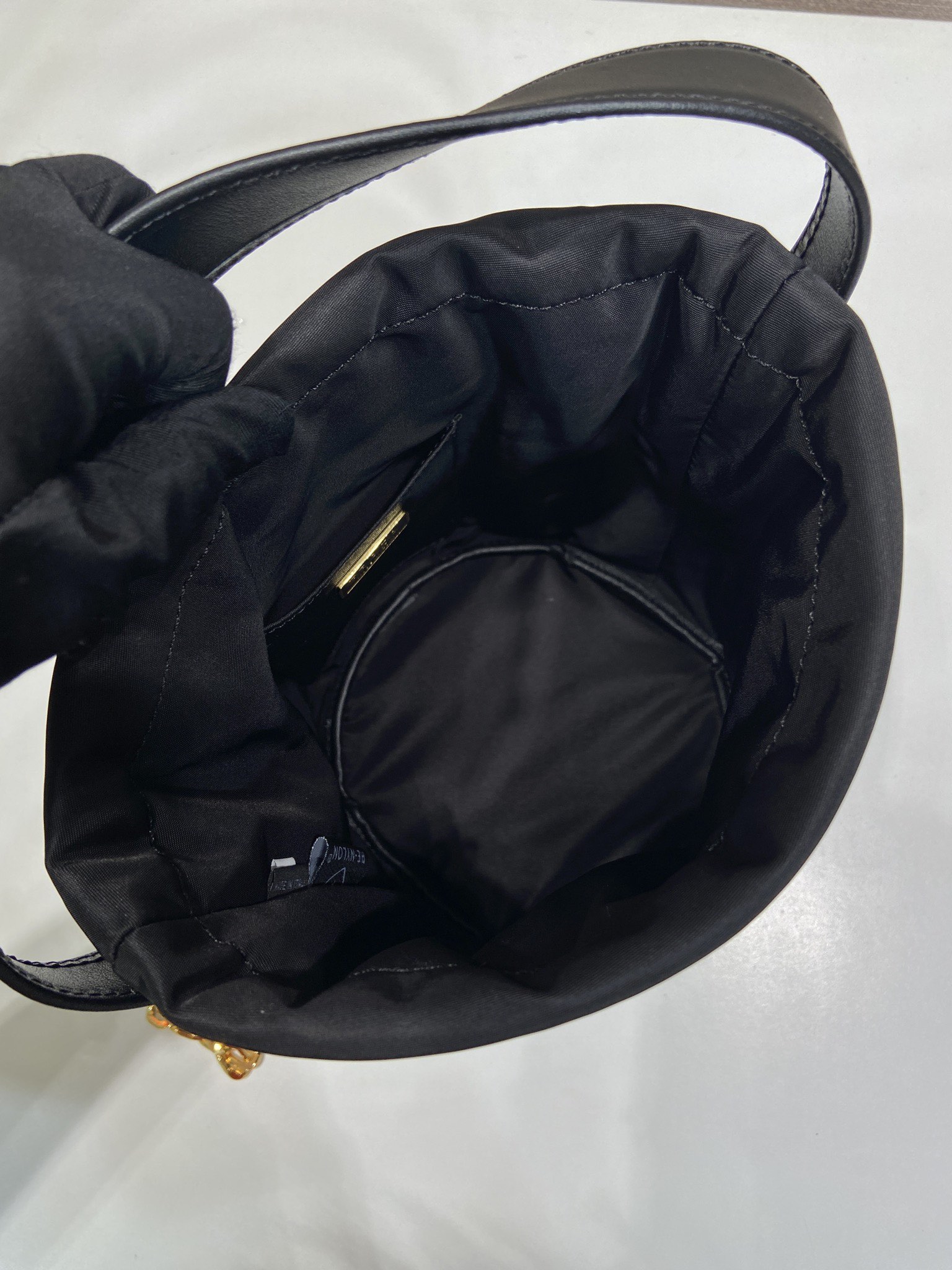 Bagsaaa Pra*a Petit Sac Noir mini bucket bag black - 20cm