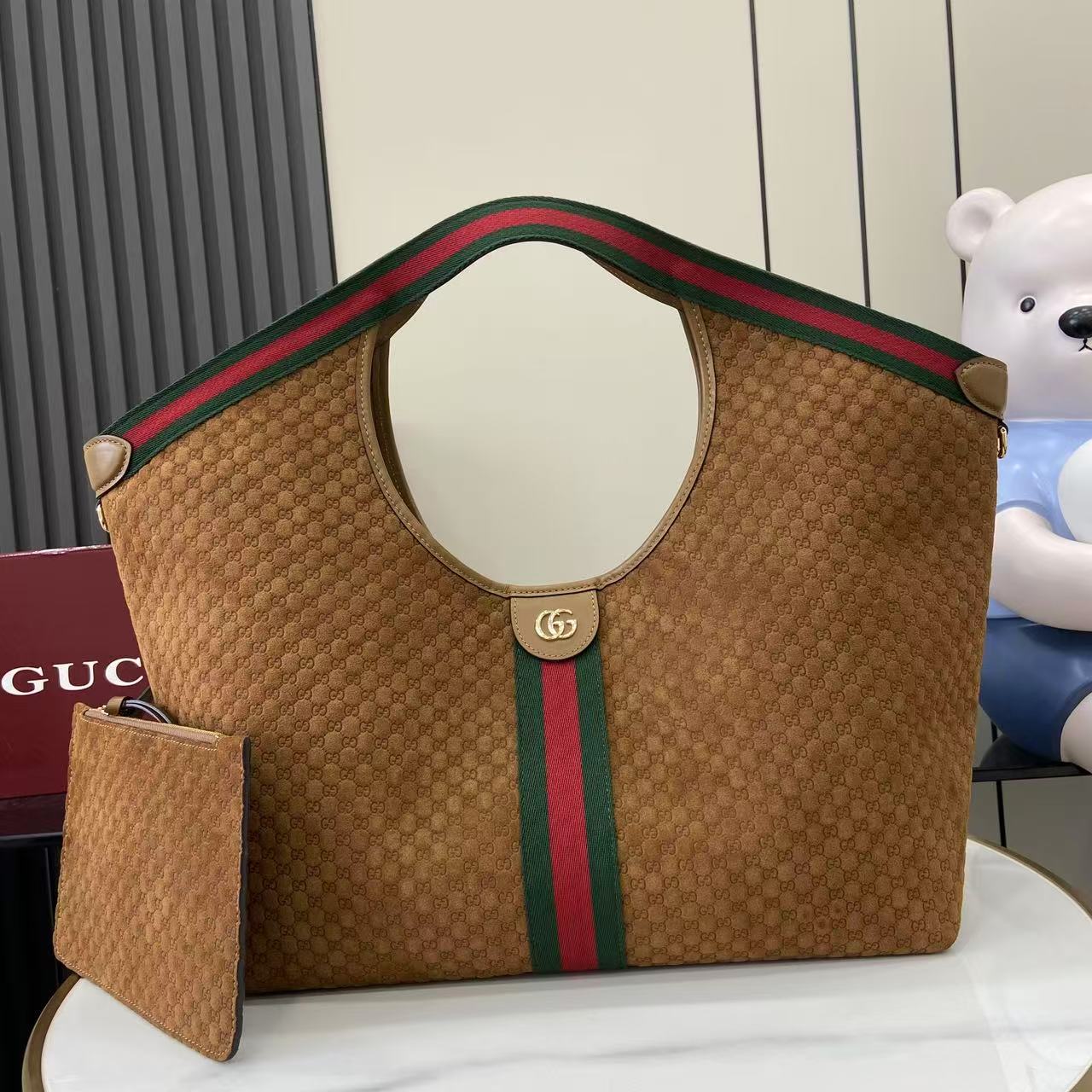 Bagsaaa Gvc*1 Giglio large tote bag 853971 brown suede - 42 (60)cm