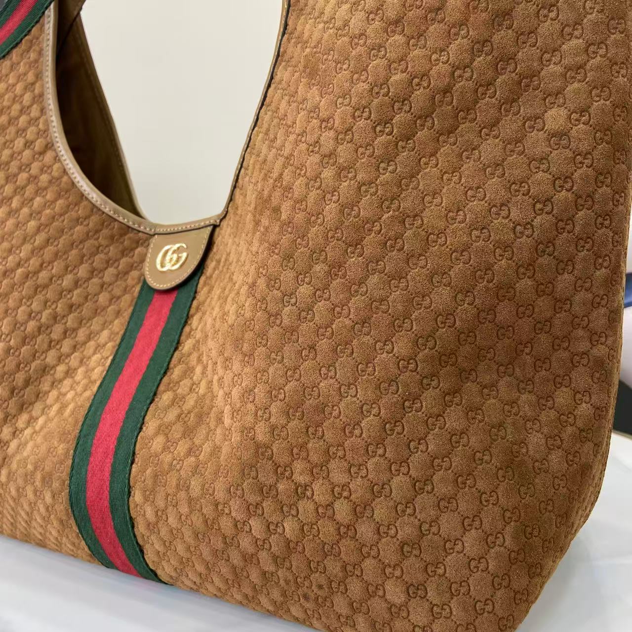 Bagsaaa Gvc*1 Giglio large tote bag 853971 brown suede - 42 (60)cm
