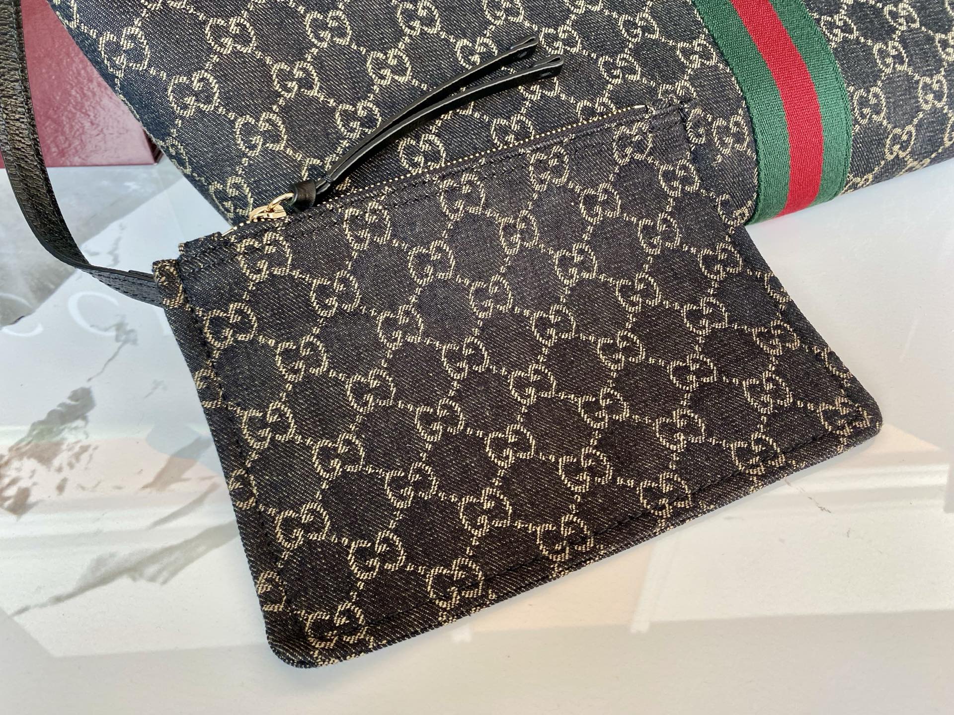 Bagsaaa Gvc*1 Giglio large tote bag 853971 black denim - 42 (60)cm