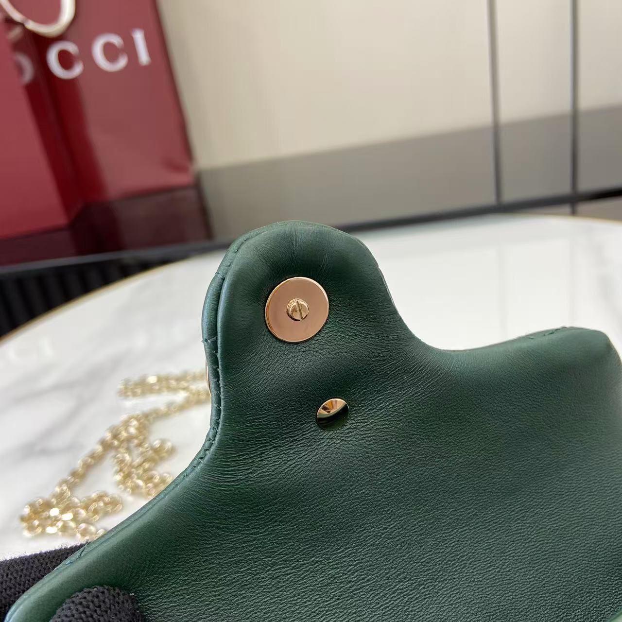 Bagsaaa Gvc*1 GG Marmont mini shoulder bag 841290 green - 17cm