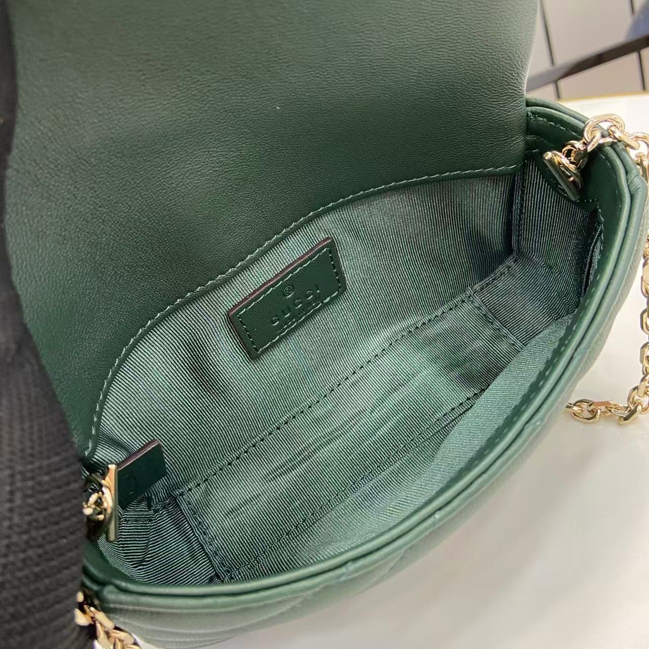 Bagsaaa Gvc*1 GG Marmont mini shoulder bag 841290 green - 17cm