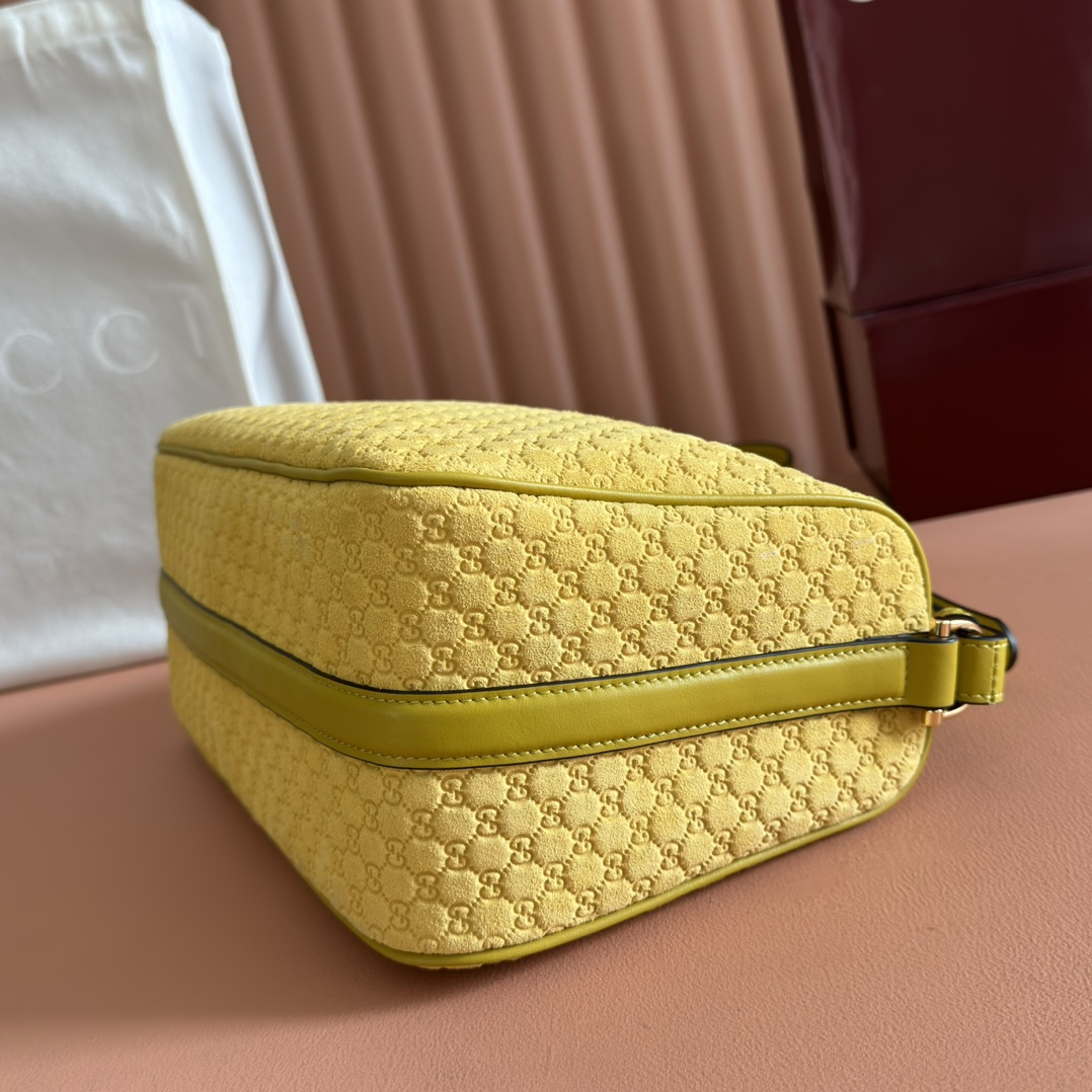 Bagsaaa Gvc*1 Half Horsebit medium shoulder bag 860787 yellow suede - 31.5cm