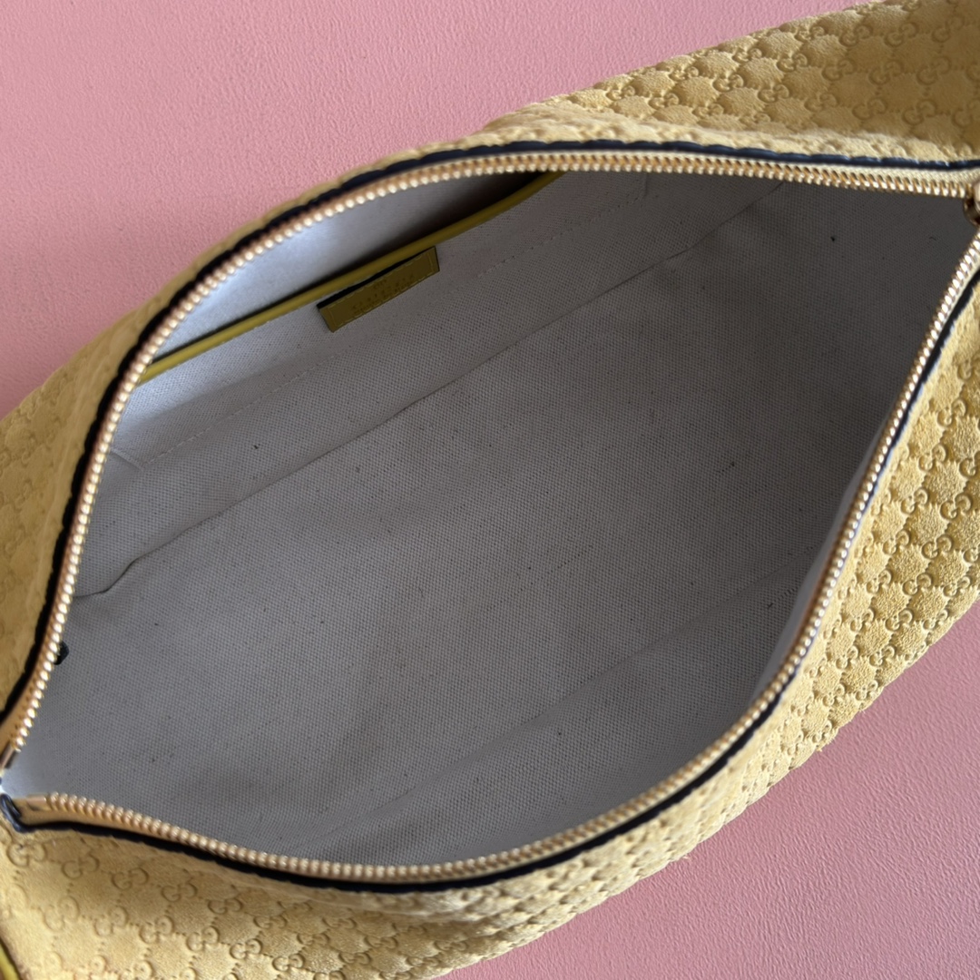 Bagsaaa Gvc*1 Half Horsebit medium shoulder bag 860787 yellow suede - 31.5cm