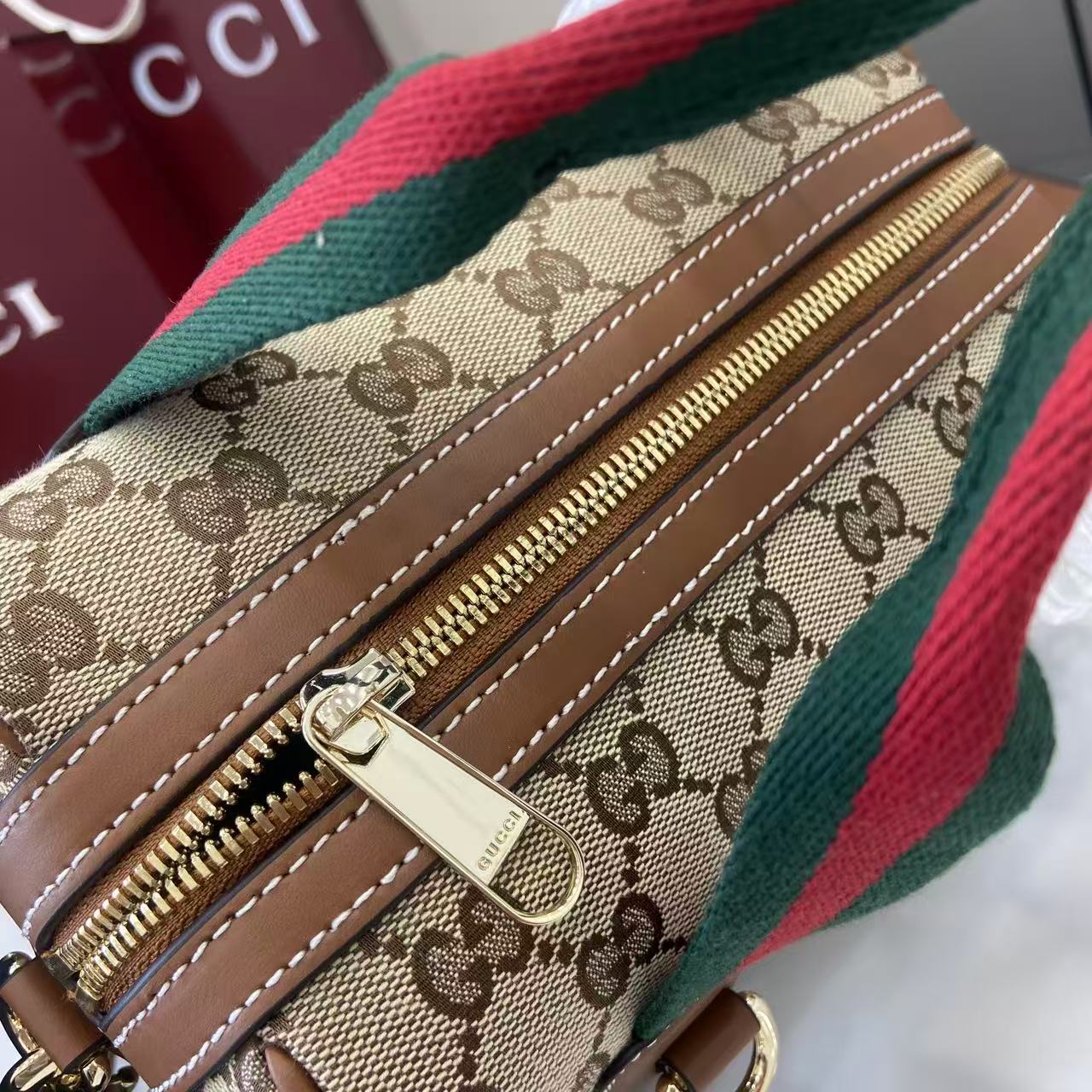 Bagsaaa Gvc*1 Mini GG handbag 859975 beige and brown GG canvas - 20cm