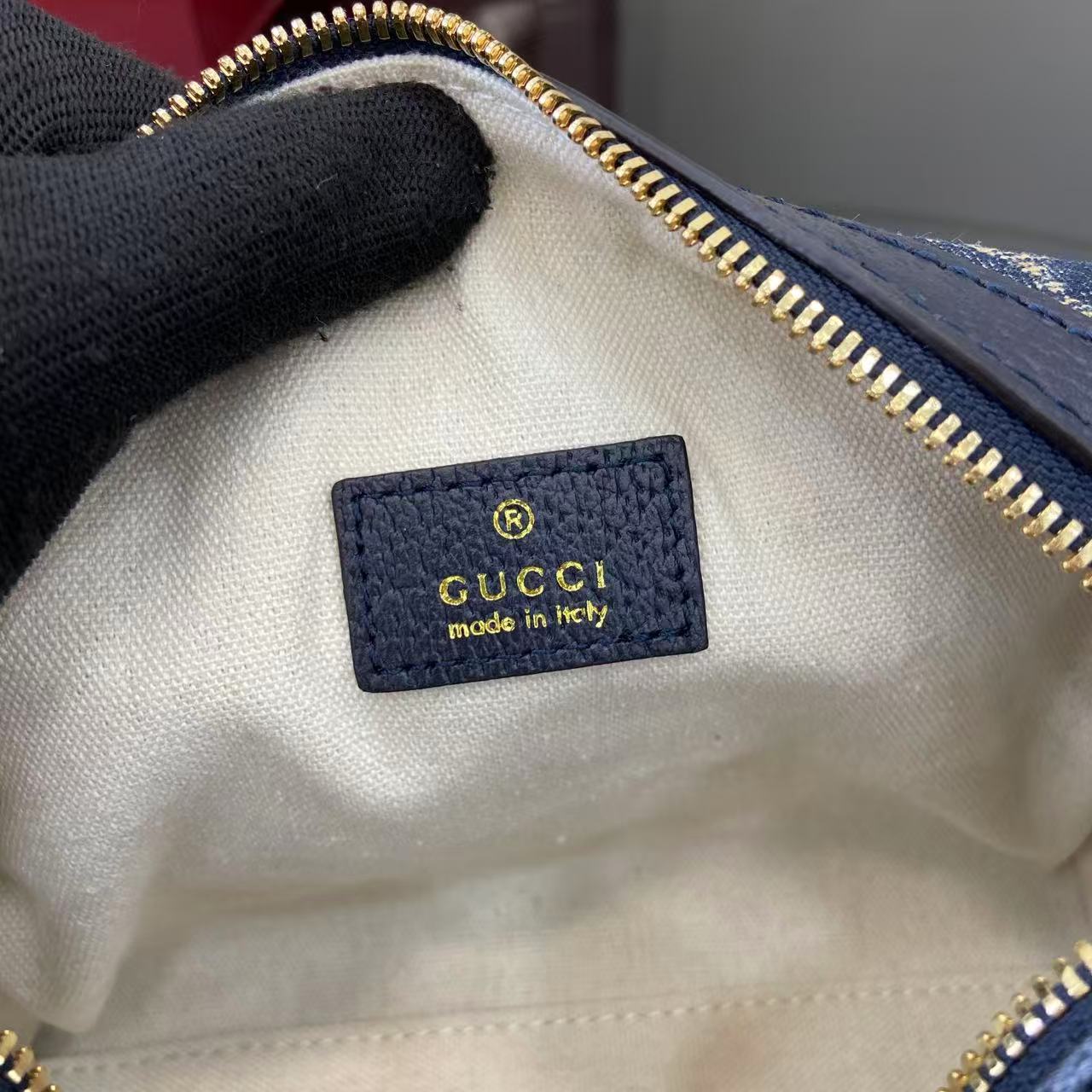Bagsaaa Gvc*1 Mini GG handbag 859975 blue denim - 20cm