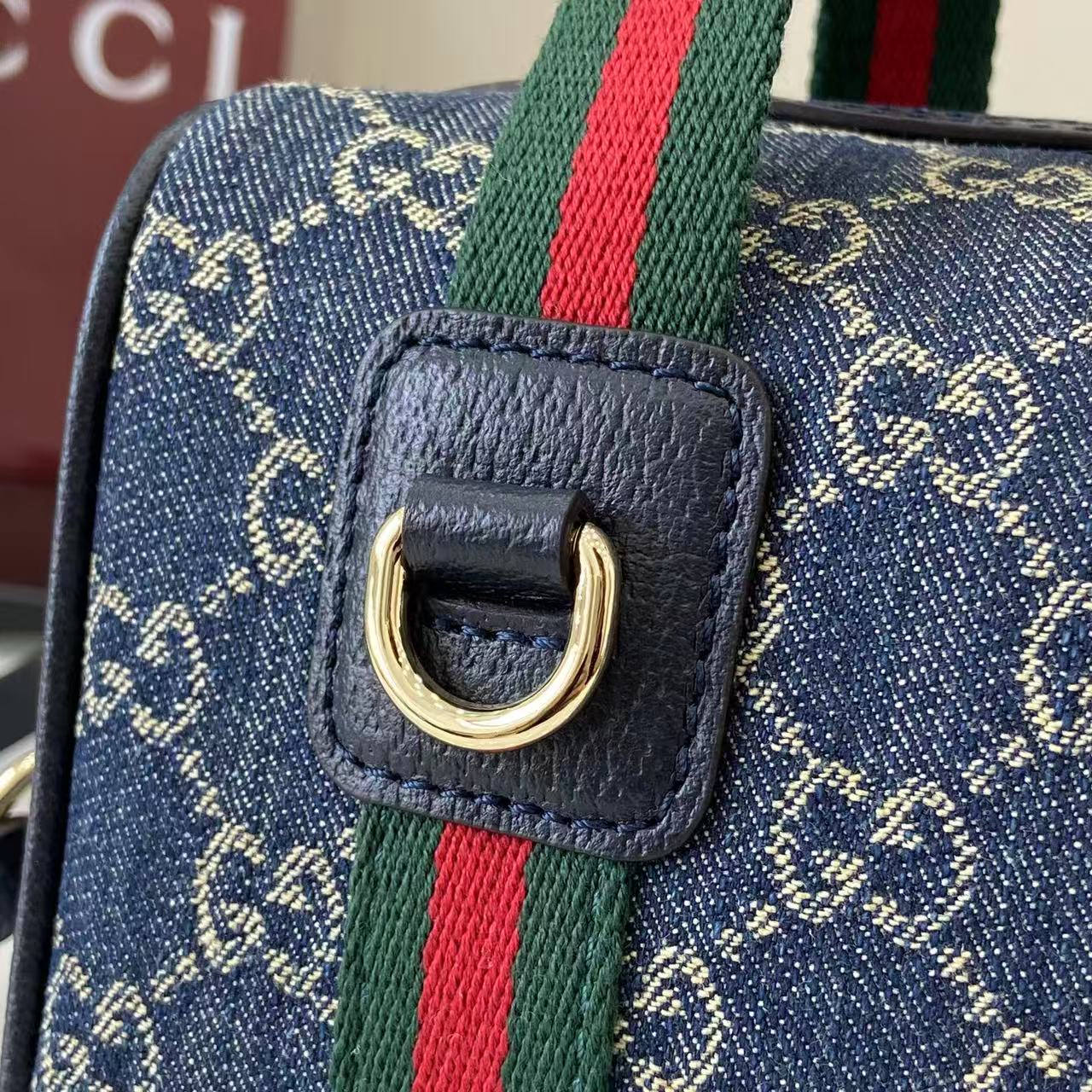 Bagsaaa Gvc*1 Mini GG handbag 859975 blue denim - 20cm